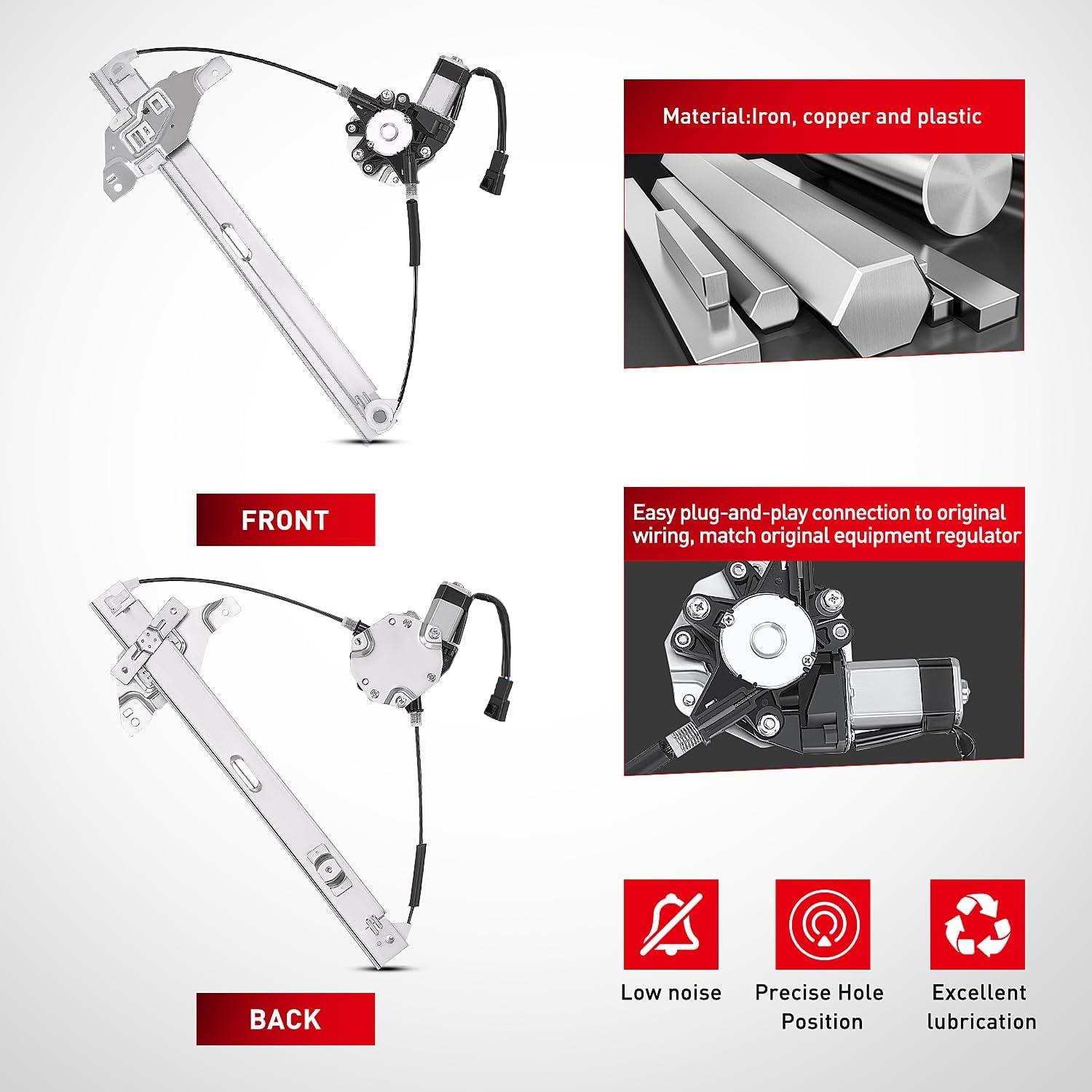 imageNilight Power Window RegulatorMotor Compatible with 2006 2007 2008 2009 2010 2011 2012 2013 Chevrolet ImpalaImpala Limited 2014 2015 2016 Rear Passenger Side 748511Front Passenger