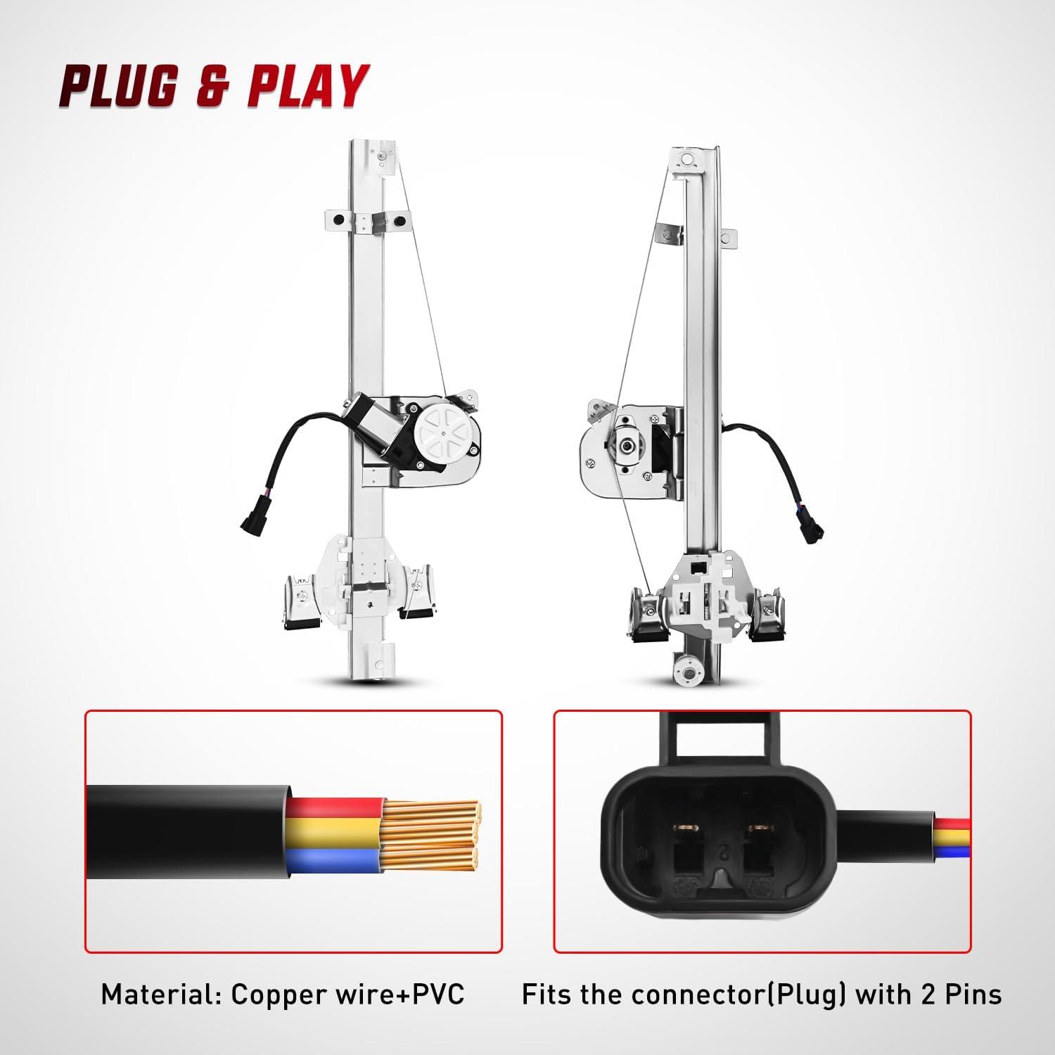 imageNilight Power Window RegulatorMotor Rear Driver Side Compatible with Chevrolet SilveradoGMC Sierra 1500 2500 HD 3500 HD 2007 2008 2009 2010 2011 2012 2013Rear Left741388