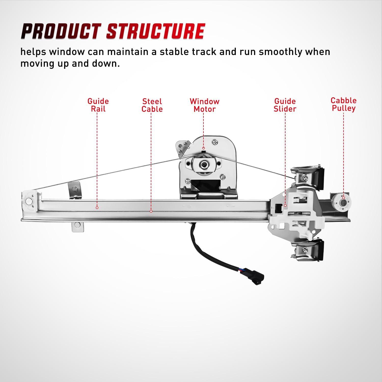 imageNilight Power Window RegulatorMotor Rear Passenger Side Compatible with Chevrolet SilveradoGMC Sierra 1500 2500 HD 3500 HD 2007 2008 2009 2010 2011 2012 2013Rear Right741389