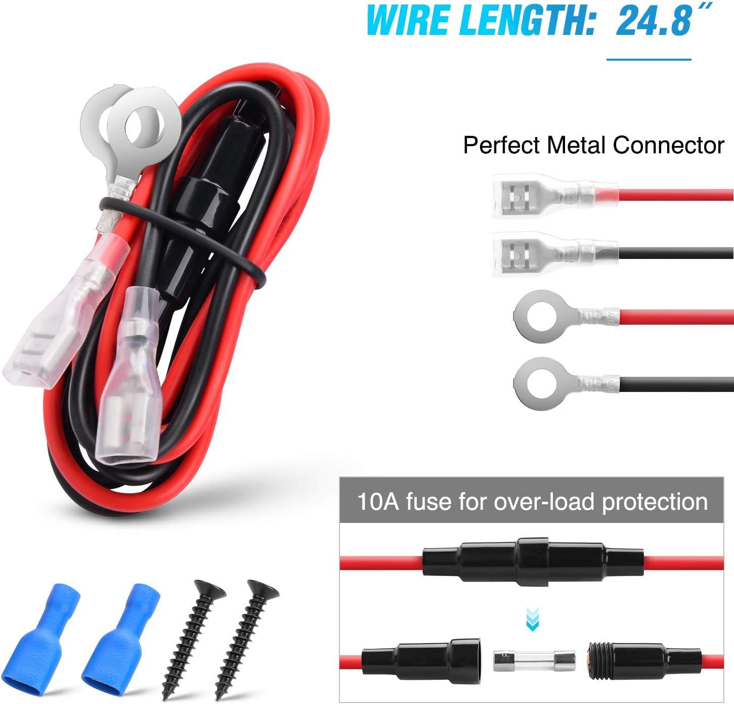 imageNilight Quick USB Outlet Socket 12V 24V Dual USBs Connector 5V 48A Car Outlets with Waterproof Cover Rotating Cap LED Light for Cars Trucks Motorcycle RVs Campers2Pcs Cigarette Lighter Socket