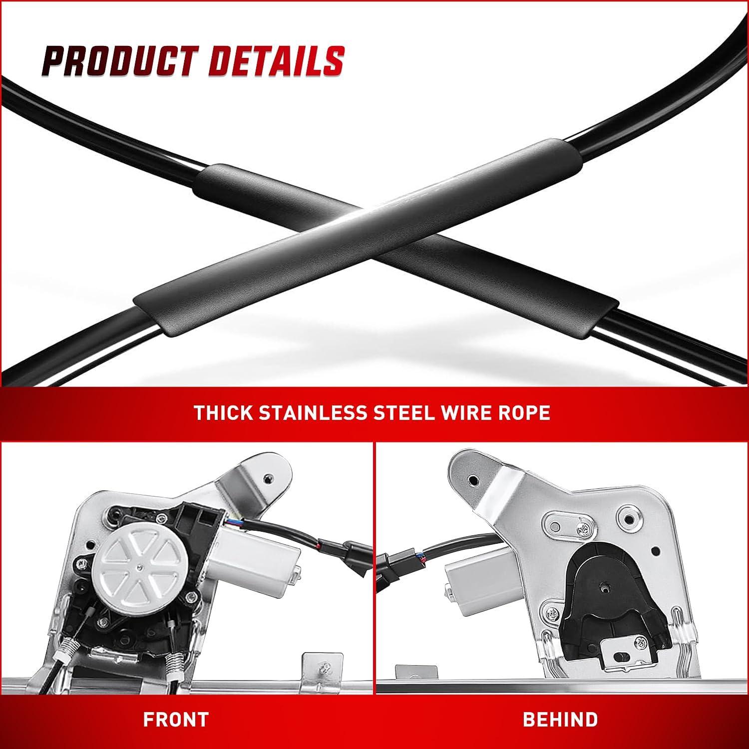 imageNilight Rear Passenger Side Power Window RegulatorMotor Compatible with 2001 2002 2003 2004 2005 2006 Chevrolet Avalanche Silverado Suburban GMC Sierra Yukon XL 1500 2500 3500 741645Rear Driver