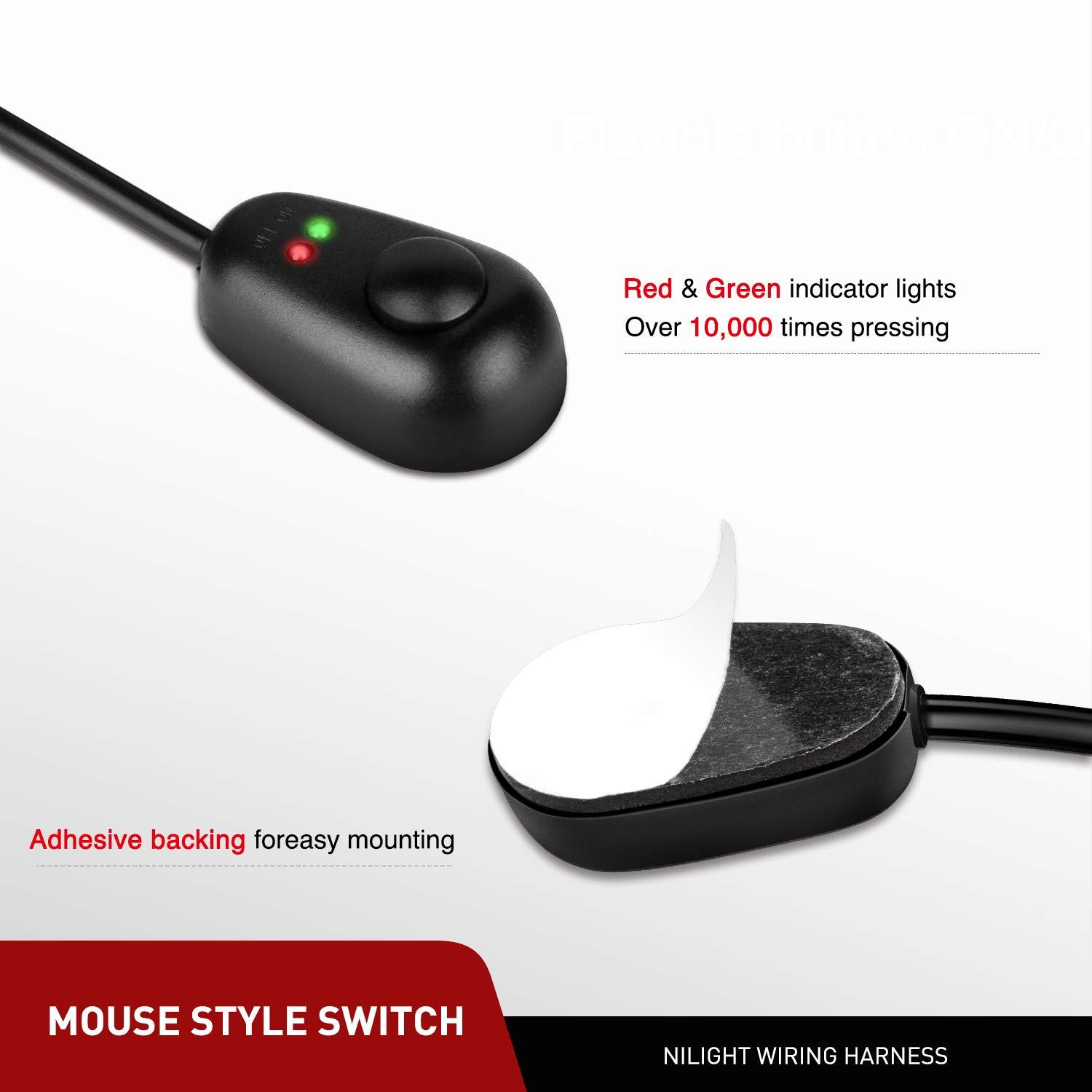 imageNilight Remote Wiring Harness for LED Light Bar Wireless Strobe Flash Work Driving Lights 12V 15A 16AWG Controller 5PIN Switch Waterproof Power Relay Blade Fuse2 Leads16AWG2 Lead