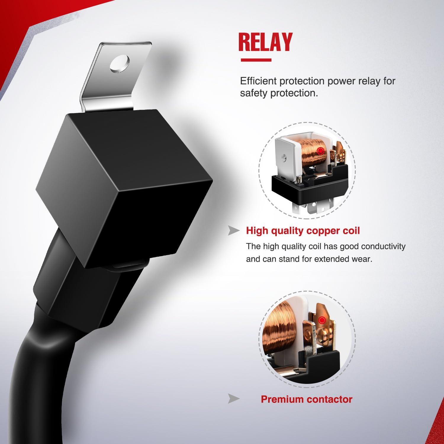 imageNilight Remote Wiring Harness for LED Light Bar Wireless Strobe Flash Work Driving Lights 12V 15A 16AWG Controller 5PIN Switch Waterproof Power Relay Blade Fuse2 Leads14AWG1 Lead Remote Flash 5PIN Switch