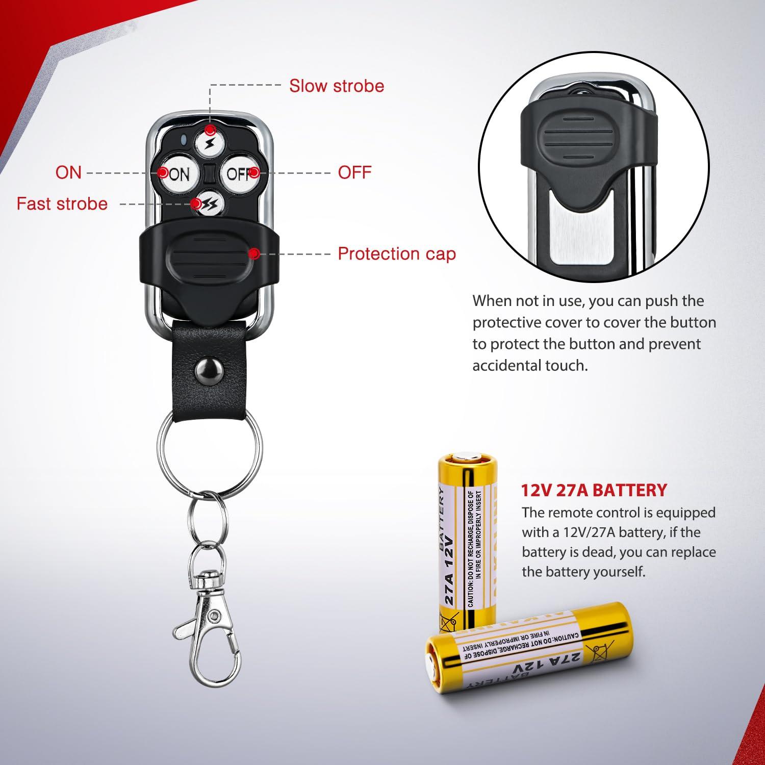 imageNilight Remote Wiring Harness for LED Light Bar Wireless Strobe Flash Work Driving Lights 12V 15A 16AWG Controller 5PIN Switch Waterproof Power Relay Blade Fuse2 Leads16AWG2 Lead Remote Flash 5PIN Switch