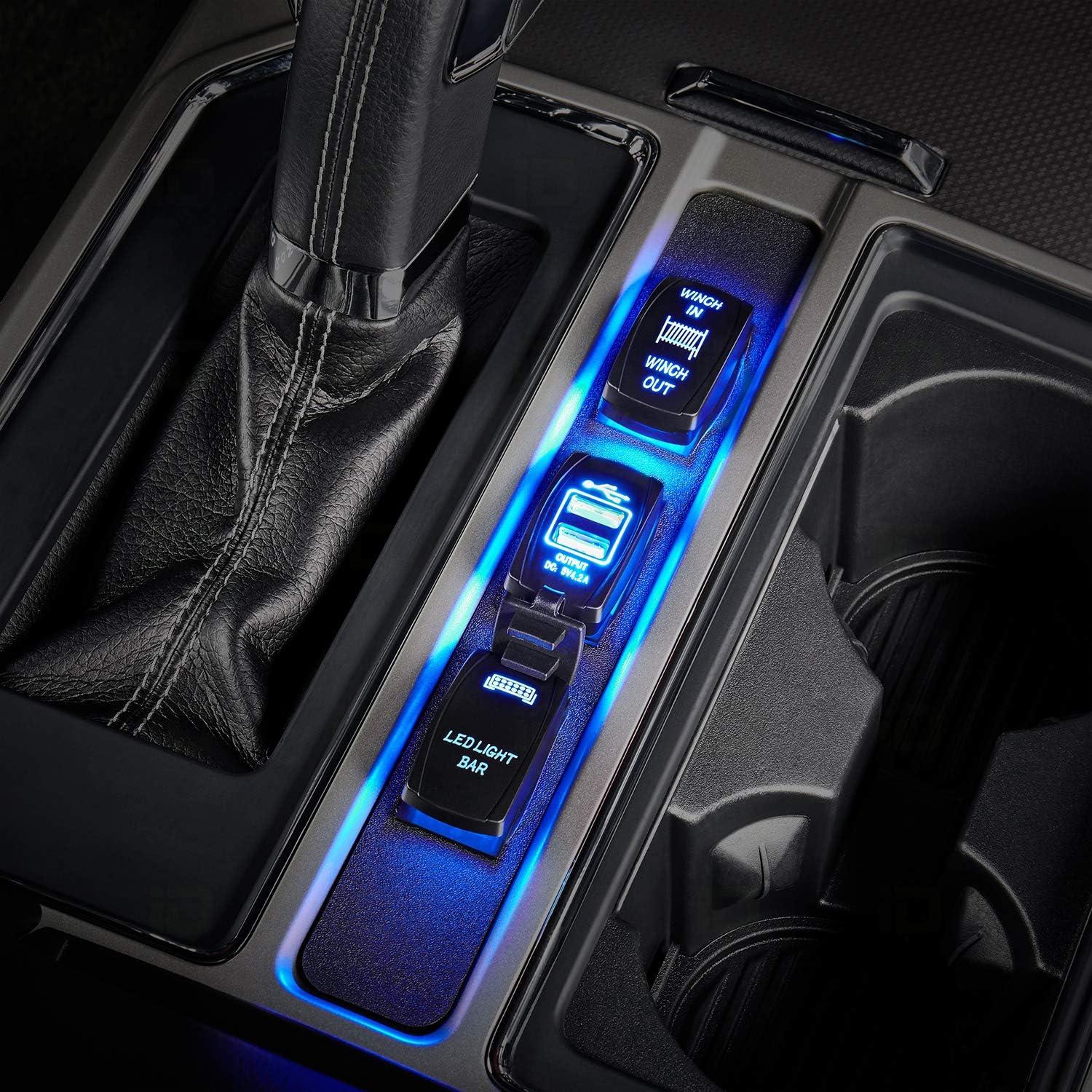 imageNilight Rocker Switch Style USB Outlet Socket Fits Panel 42A PD Type C and QC 30 12V 24V Fast Socket Dual Outlets Port for Cars Boats Trucks RVsDual USB