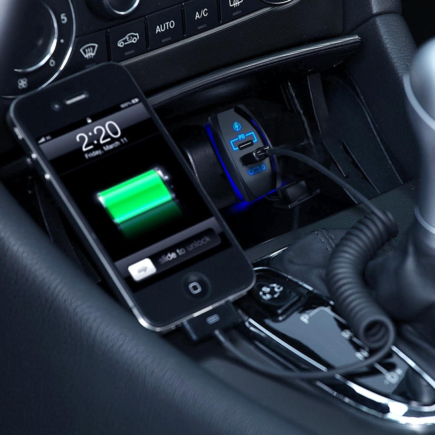 imageNilight Rocker Switch Style USB Outlet Socket Fits Panel 42A PD Type C and QC 30 12V 24V Fast Socket Dual Outlets Port for Cars Boats Trucks RVsType C  USB