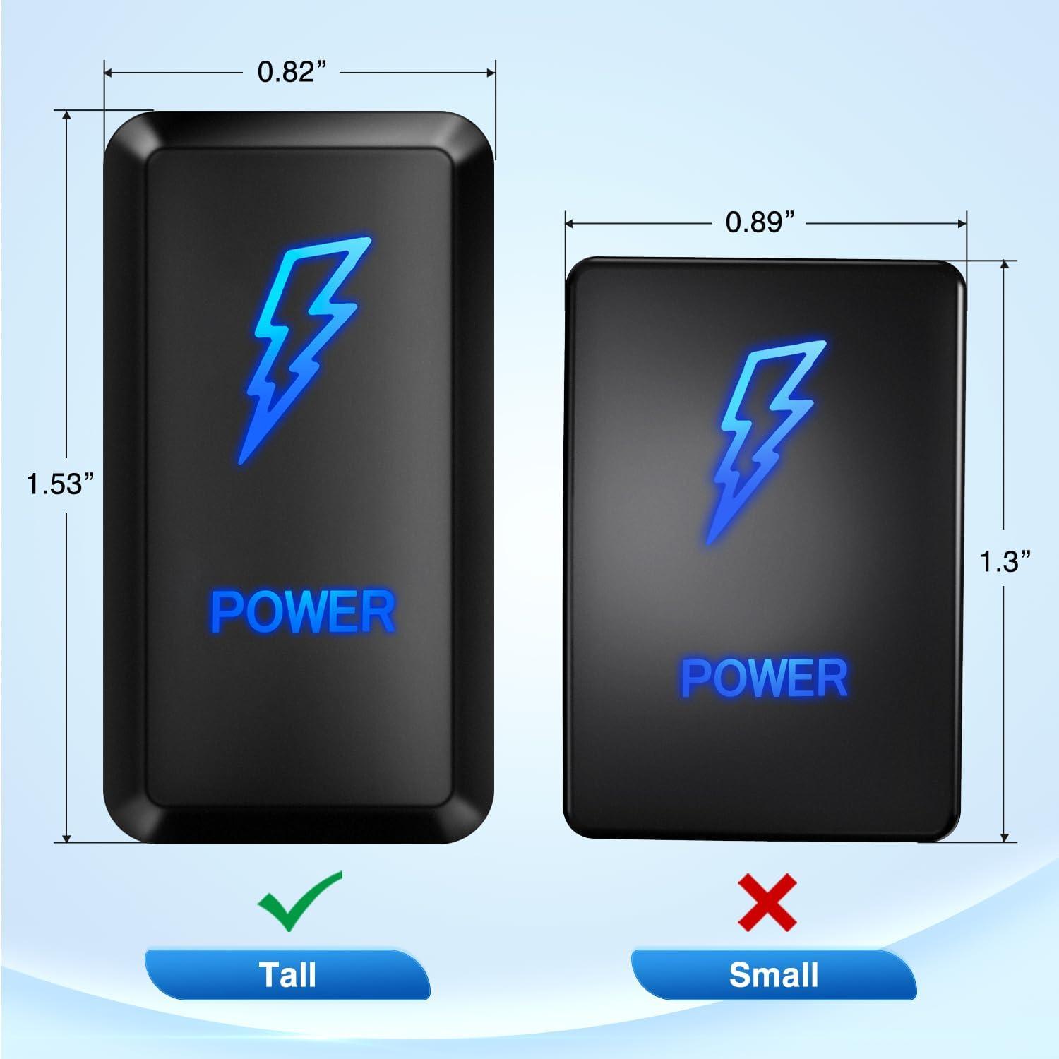 imageNilight Rocker Switch Style USB Outlet Socket LED Voltmeter 12V PD Type C and QC 30 Outlets Car Using 154quot x 083quot Replacement with Inline Fuse for Tacoma Tundra 4Runner FJ Cruiser Hilux FortunerPOWER