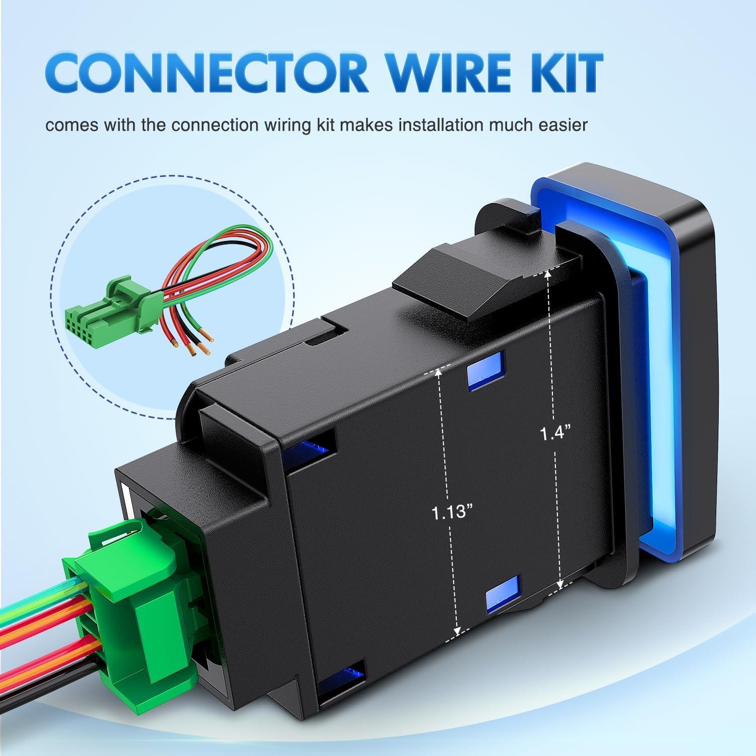 imageNilight Rocker Switch Style USB Outlet Socket LED Voltmeter 12V PD Type C and QC 30 Outlets Car Using 154quot x 083quot Replacement with Inline Fuse for Tacoma Tundra 4Runner FJ Cruiser Hilux FortunerPOWER