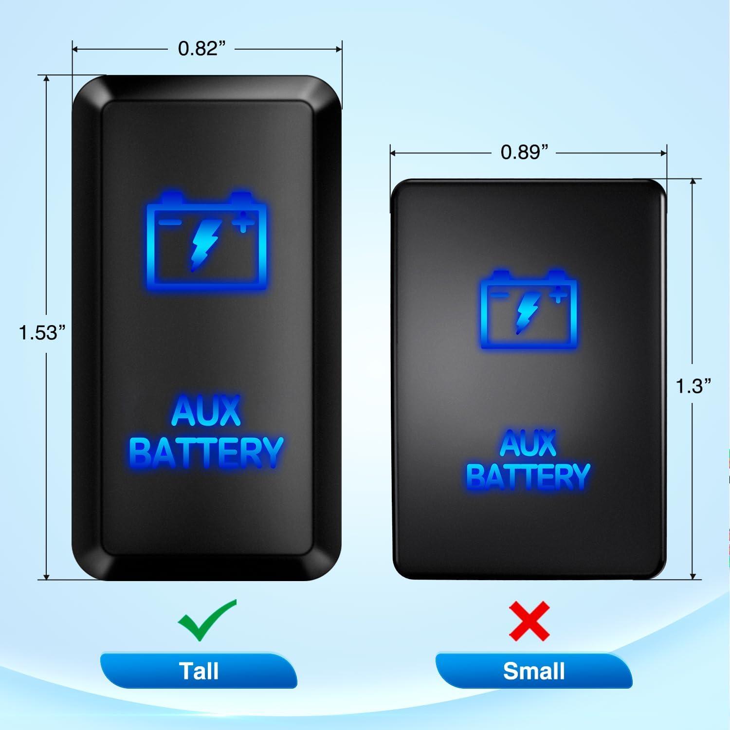 imageNilight Rocker Switch Style USB Outlet Socket LED Voltmeter 12V PD Type C and QC 30 Outlets Car Using 154quot x 083quot Replacement with Inline Fuse for Tacoma Tundra 4Runner FJ Cruiser Hilux FortunerAUX BATTERY