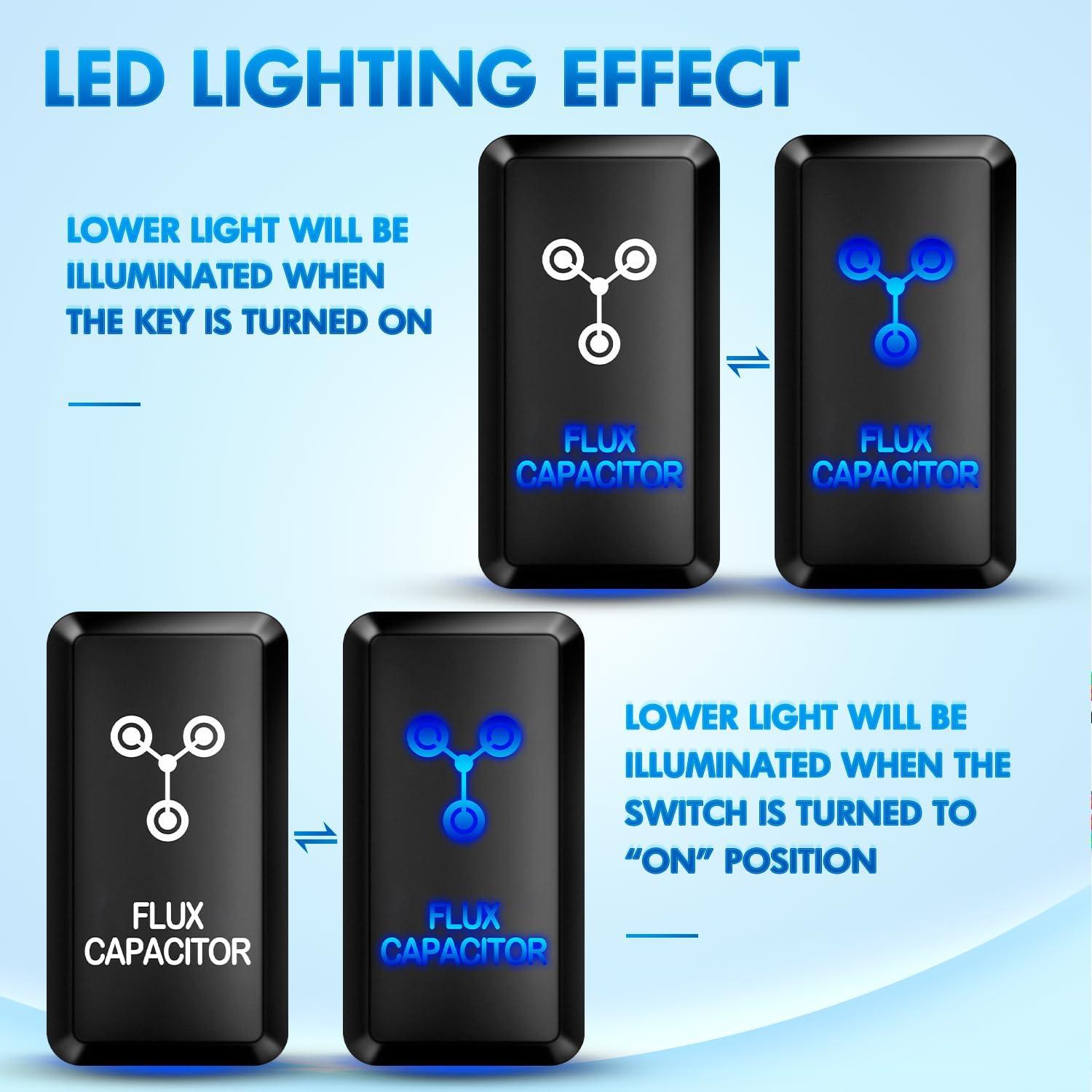imageNilight Rocker Switch Style USB Outlet Socket LED Voltmeter 12V PD Type C and QC 30 Outlets Car Using 154quot x 083quot Replacement with Inline Fuse for Tacoma Tundra 4Runner FJ Cruiser Hilux FortunerFLUX CAPACITOR