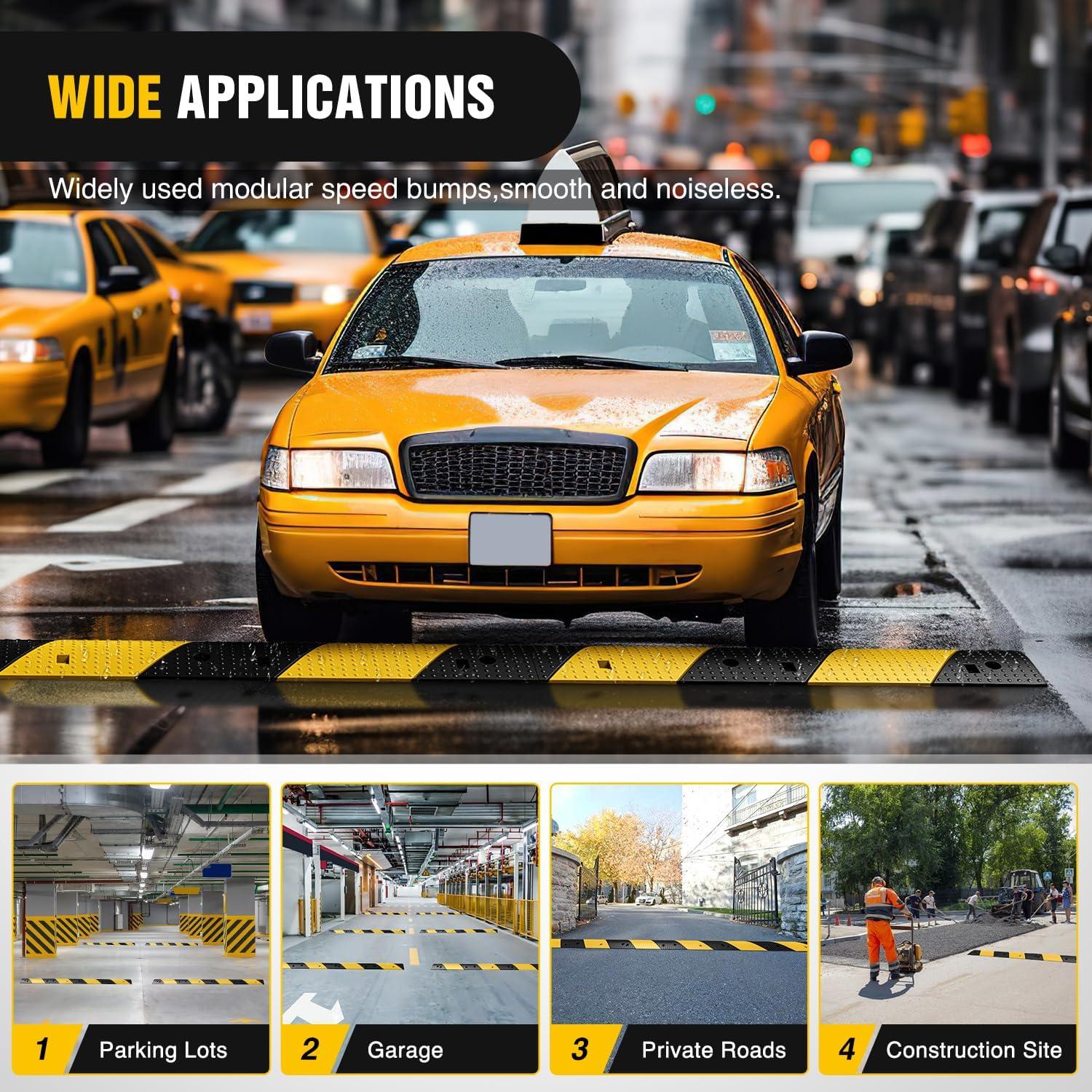 imageNilight Rubber Speed Bump 393quot Heavy Duty 2 Channel Cable Protector Speed Humps for Garage Gravel Roads Asphalt Concrete 19000 lbs Load Capacity 2Pack