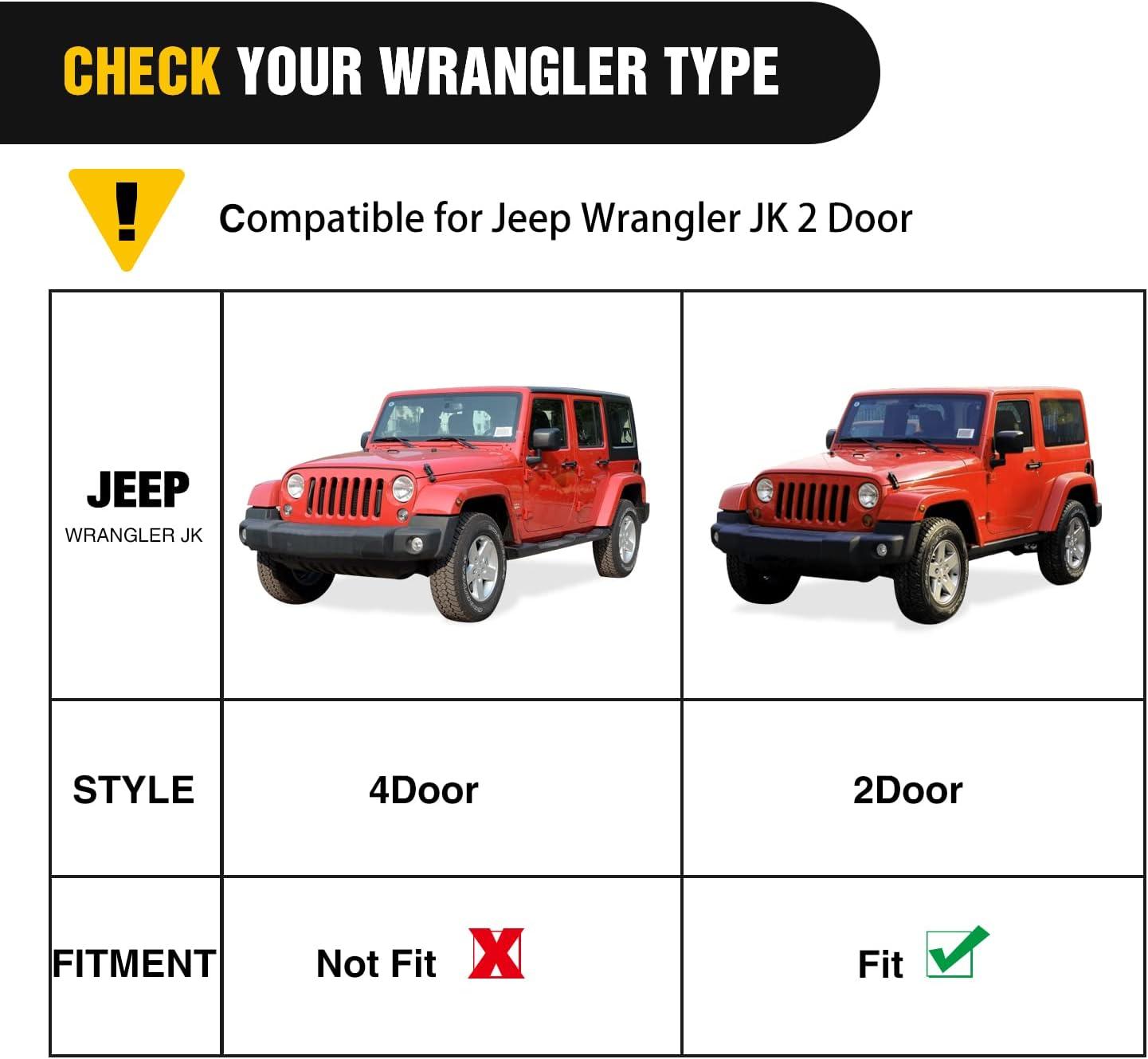 imageNilight Running Boards for 2018 2019 2020 2021 2022 2023 2024 Wrangler JL 2 Door Side Step Nerf Bars 6 Inch ABS Plastic Matte Black Not for JK ModelJK 2 Door20072018Jeep Wrangler