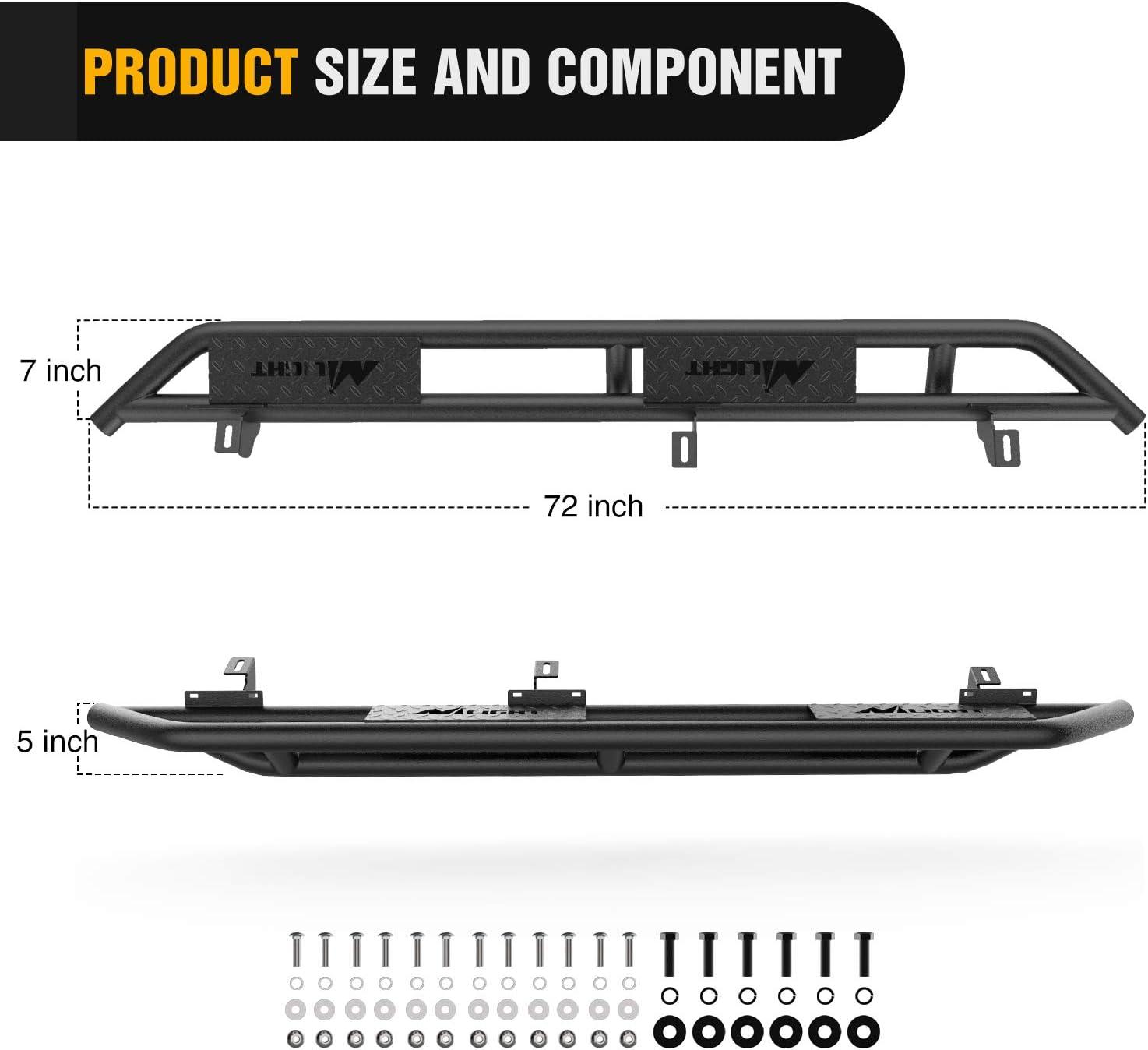imageNilight Running Boards for 2018 2019 2020 2021 2022 2023 2024 Wrangler JL 2 Door Side Step Nerf Bars 6 Inch ABS Plastic Matte Black Not for JK ModelJK 4 Door20072018Jeep Wrangler