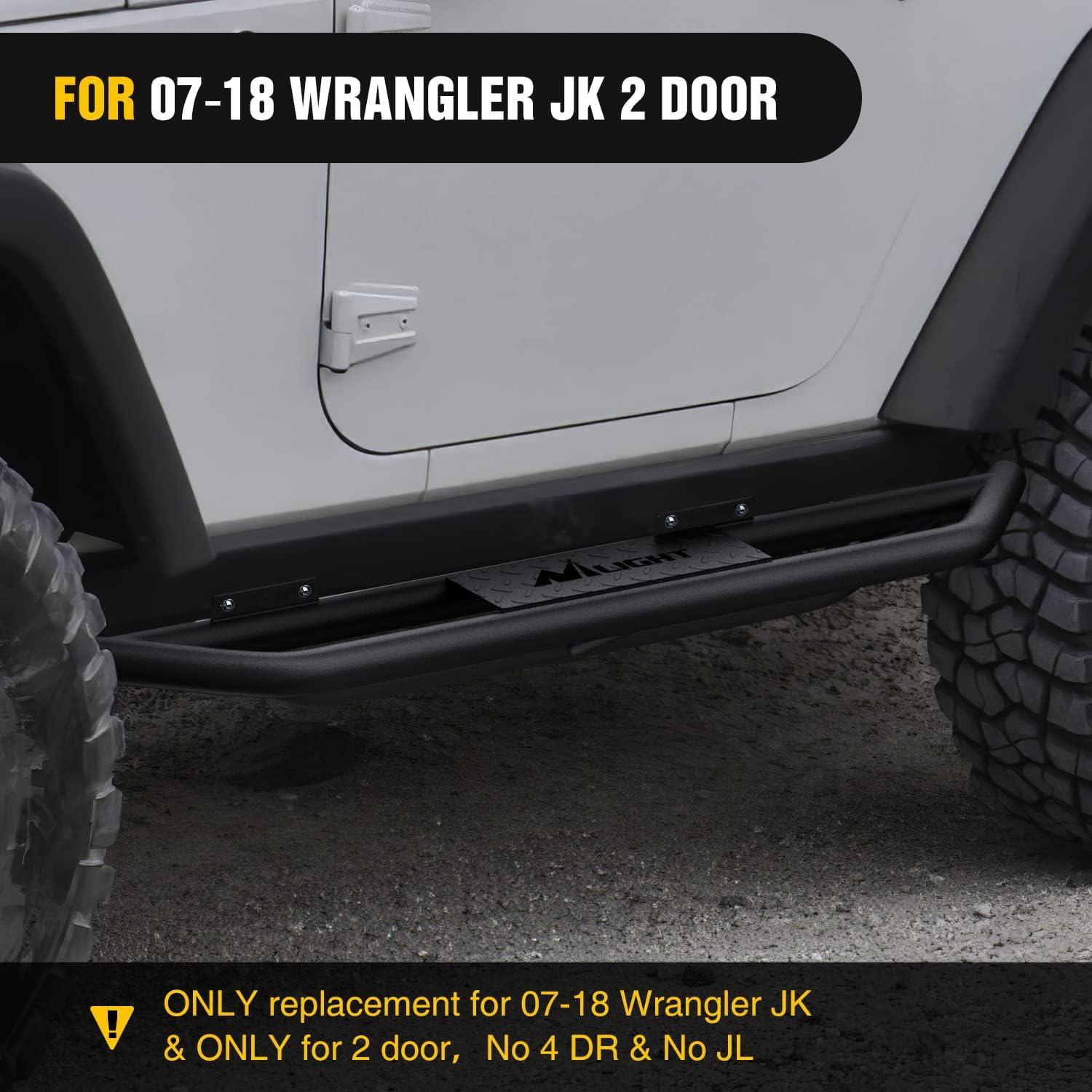 imageNilight Running Boards for 2018 2019 2020 2021 2022 2023 2024 Wrangler JL 2 Door Side Step Nerf Bars 6 Inch ABS Plastic Matte Black Not for JK ModelJK 2 Door20072018Jeep Wrangler