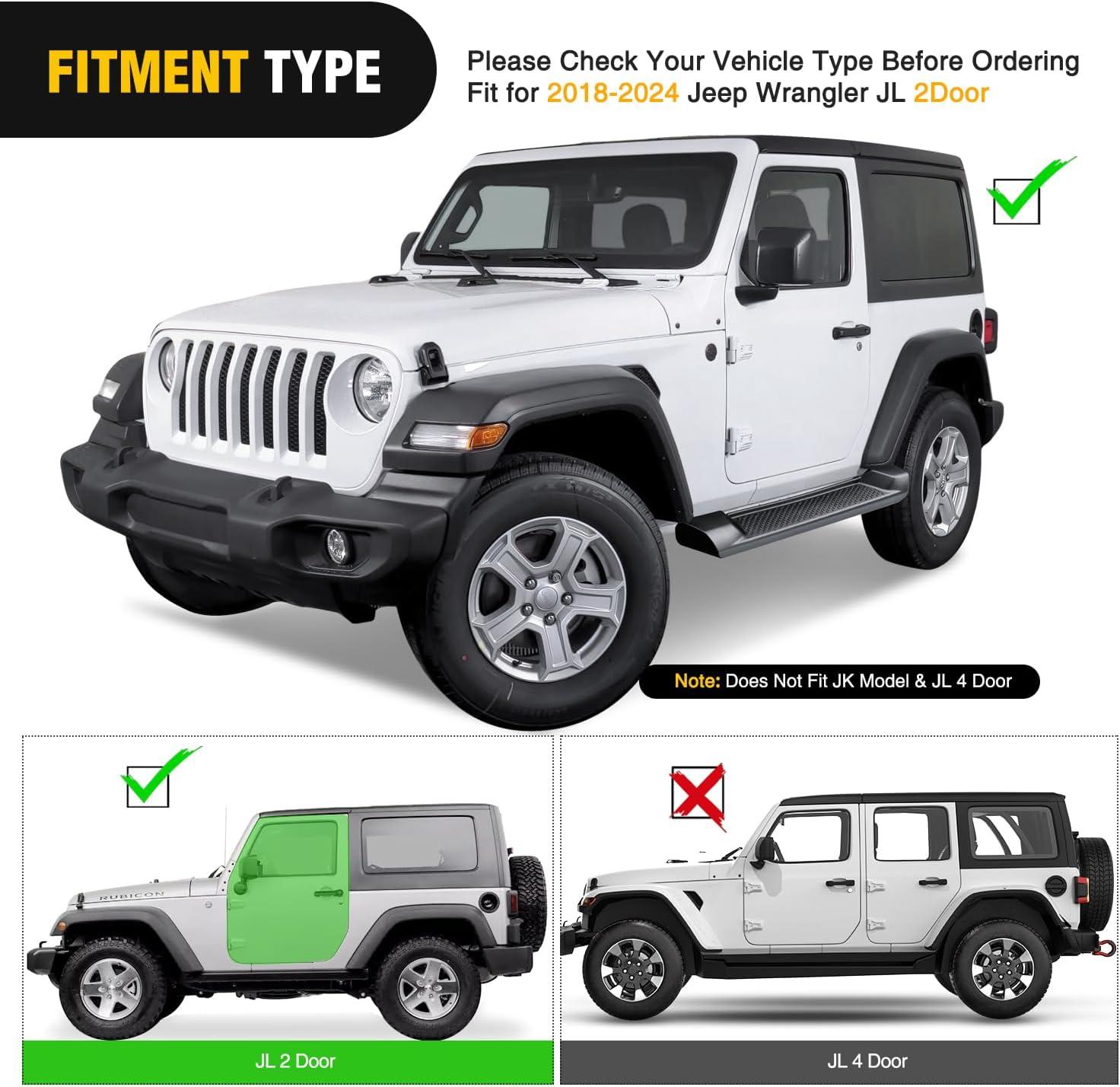 imageNilight Running Boards for 2018 2019 2020 2021 2022 2023 2024 Wrangler JL 2 Door Side Step Nerf Bars 6 Inch ABS Plastic Matte Black Not for JK ModelJL 2 Door20182024Jeep ABS