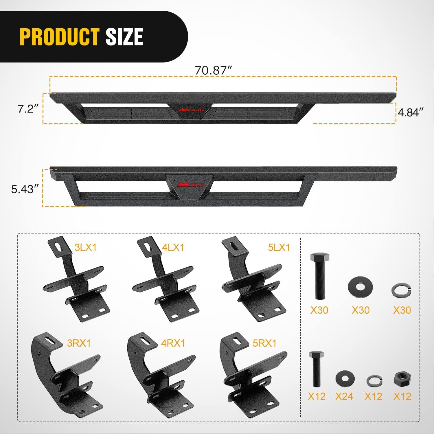 imageNilight Running Boards for 2018 2019 2020 2021 2022 2023 2024 Wrangler JL 2 Door Side Step Nerf Bars 6 Inch ABS Plastic Matte Black Not for JK ModelJL 4 Door20182024Jeep Wrangler