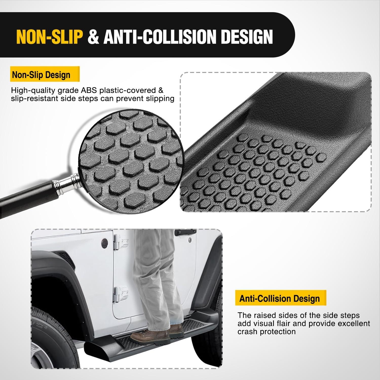 imageNilight Running Boards for 2018 2019 2020 2021 2022 2023 2024 Wrangler JL 2 Door Side Step Nerf Bars 6 Inch ABS Plastic Matte Black Not for JK ModelJL 2 Door20182024Jeep ABS