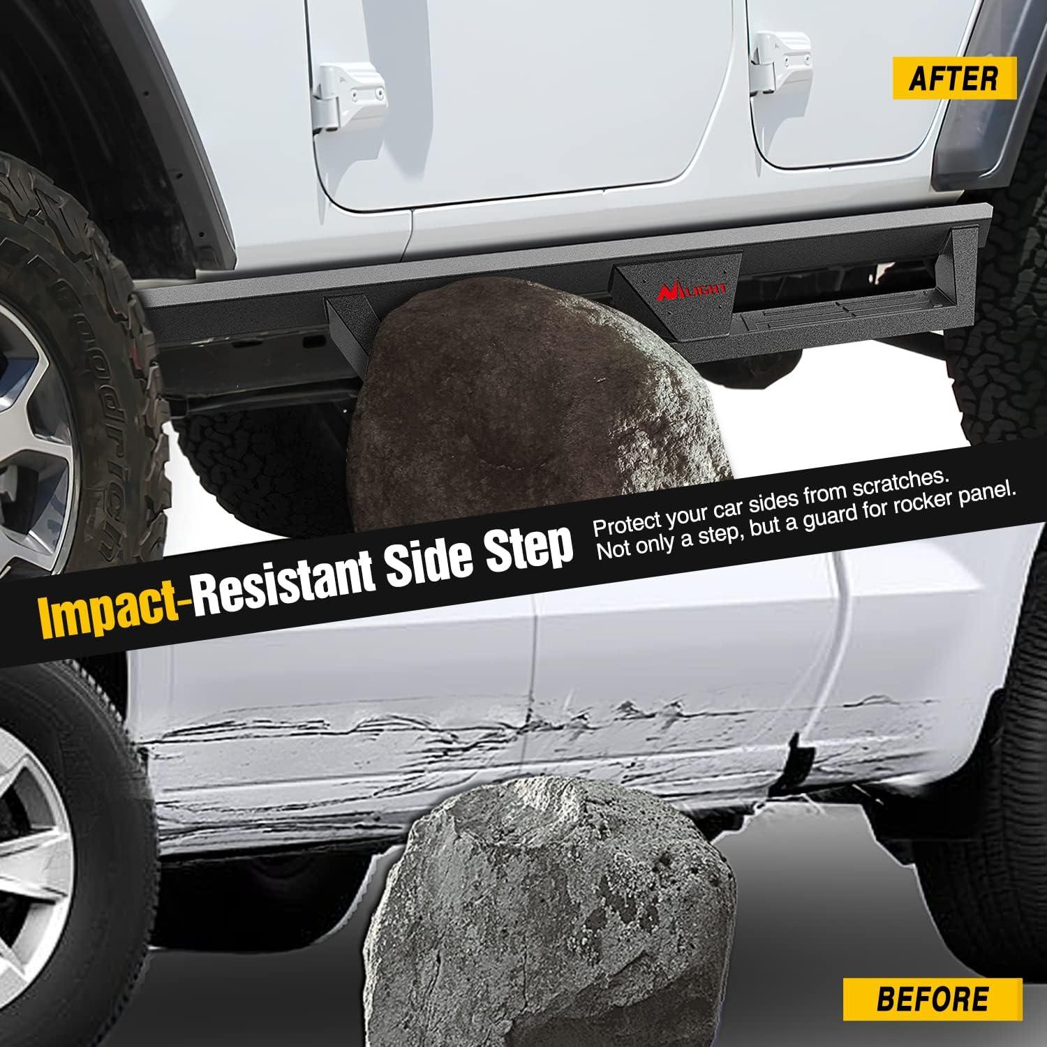 imageNilight Running Boards for 2018 2019 2020 2021 2022 2023 2024 Wrangler JL 2 Door Side Step Nerf Bars 6 Inch ABS Plastic Matte Black Not for JK ModelJL 4 Door20182024Jeep Wrangler