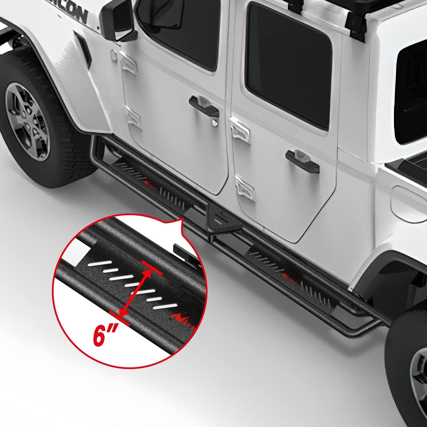 imageNilight Running Boards for 2018 2019 2020 2021 2022 2023 2024 Wrangler JL 2 Door Side Step Nerf Bars 6 Inch ABS Plastic Matte Black Not for JK ModelJT 4 Door20202023Jeep Gladiator