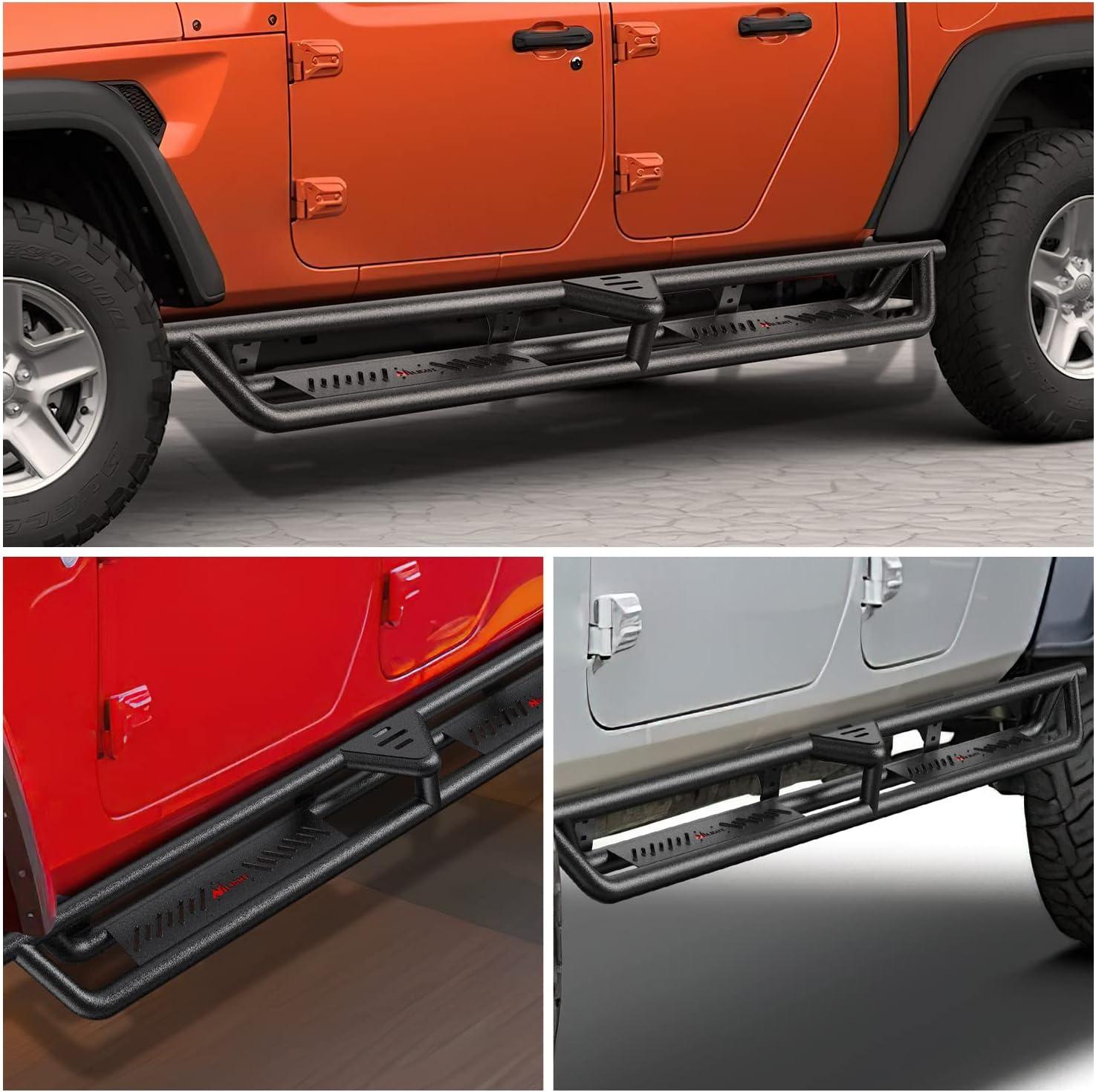 imageNilight Running Boards for 2018 2019 2020 2021 2022 2023 2024 Wrangler JL 2 Door Side Step Nerf Bars 6 Inch ABS Plastic Matte Black Not for JK ModelJT 4 Door20202023Jeep Gladiator