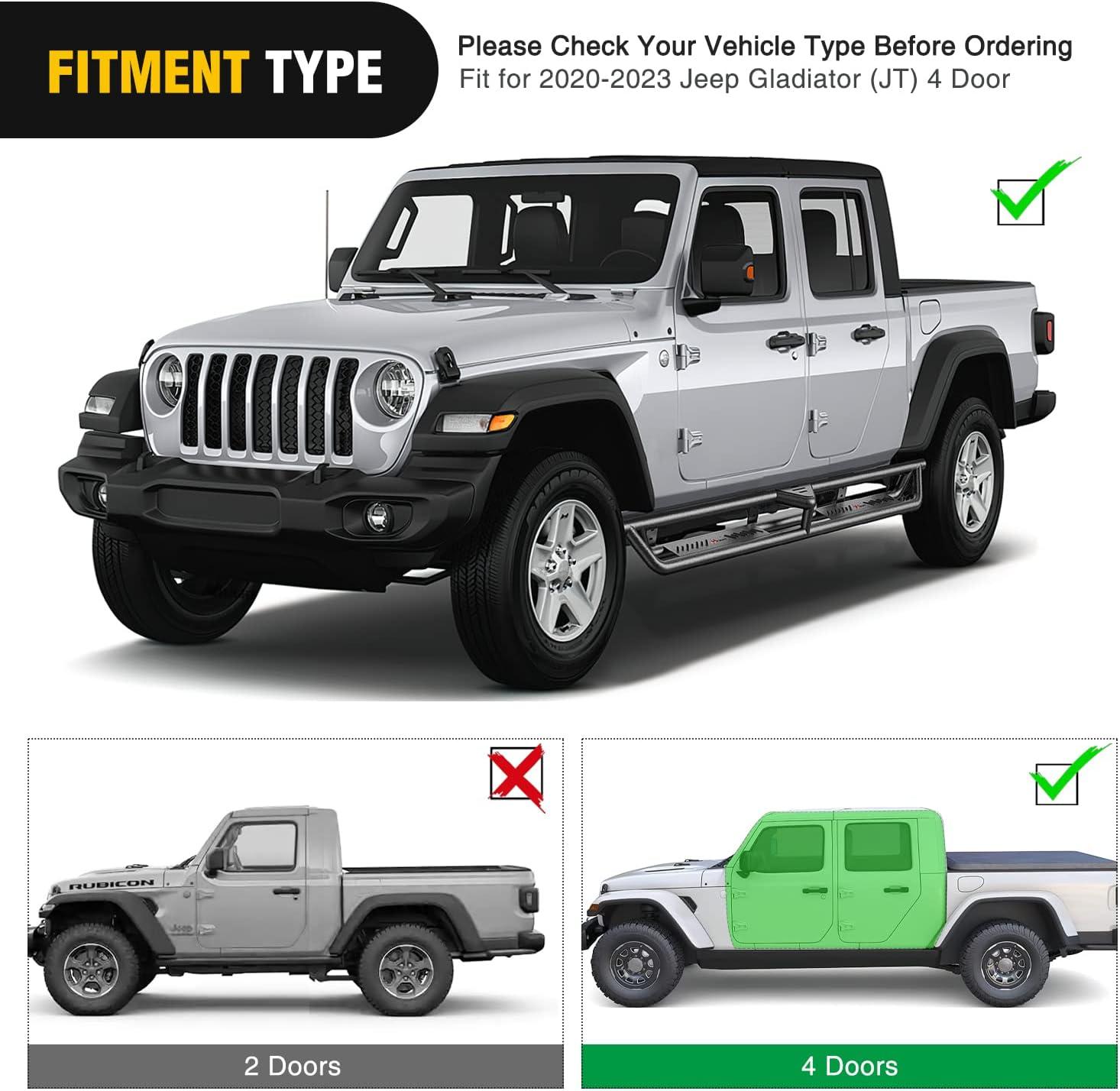 imageNilight Running Boards for 2018 2019 2020 2021 2022 2023 2024 Wrangler JL 2 Door Side Step Nerf Bars 6 Inch ABS Plastic Matte Black Not for JK ModelJT 4 Door20202023Jeep Gladiator