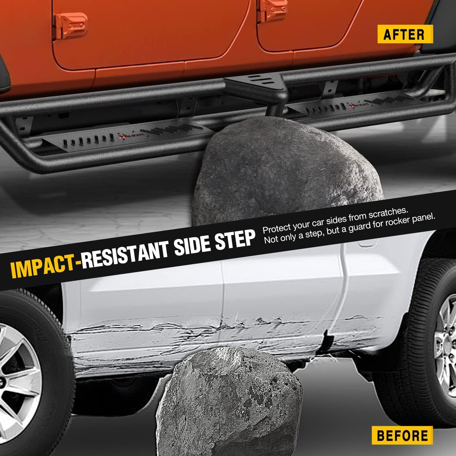 imageNilight Running Boards for 2018 2019 2020 2021 2022 2023 2024 Wrangler JL 2 Door Side Step Nerf Bars 6 Inch ABS Plastic Matte Black Not for JK ModelJT 4 Door20202023Jeep Gladiator