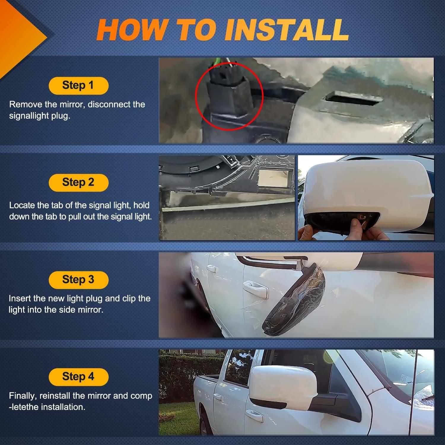 imageNilight Side Mirror Marker Light Switchback Amber Turn Signals White Day Running Lights Smoked Lens Plug and Play Compatible With 20092014 Ford F150 20102014 RaptorDodge Ram 20092022