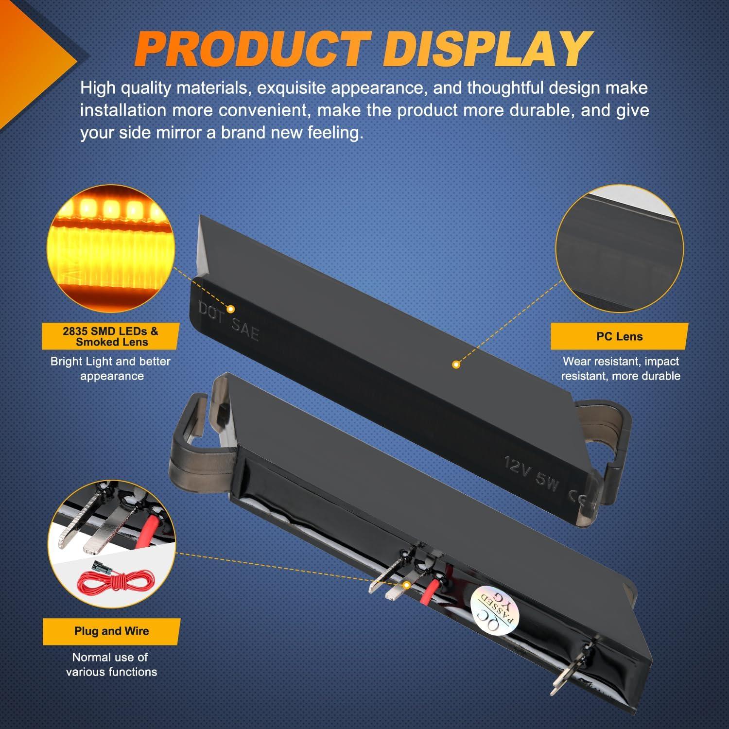 imageNilight Side Mirror Marker Light Switchback Amber Turn Signals White Day Running Lights Smoked Lens Plug and Play Compatible With 20092014 Ford F150 20102014 RaptorFord 19972007 F150Lincoln 20062008 Mark LT