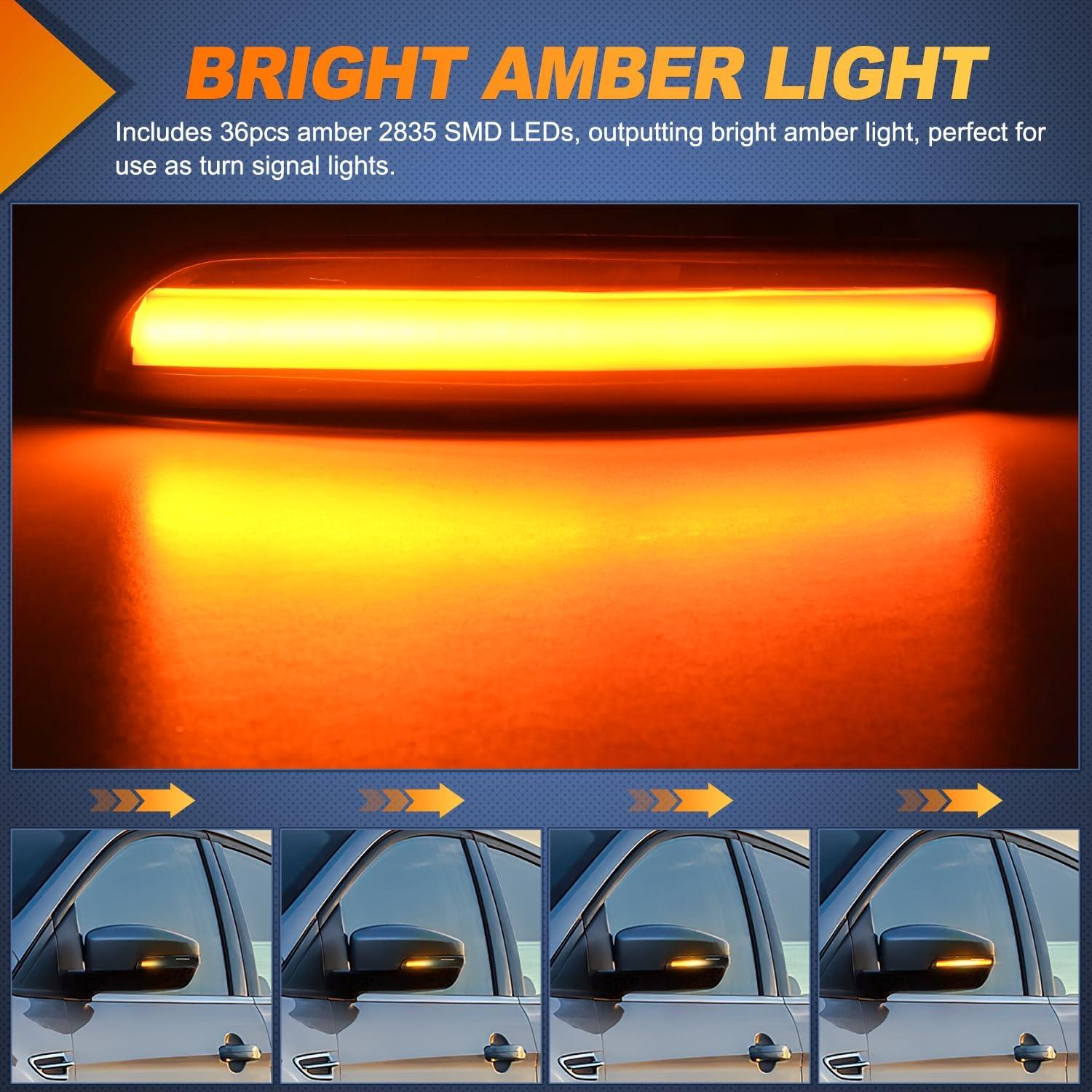 imageNilight Side Mirror Marker Light Switchback Amber Turn Signals White Day Running Lights Smoked Lens Plug and Play Compatible With 20092014 Ford F150 20102014 RaptorFord 20132018 KugaCMax