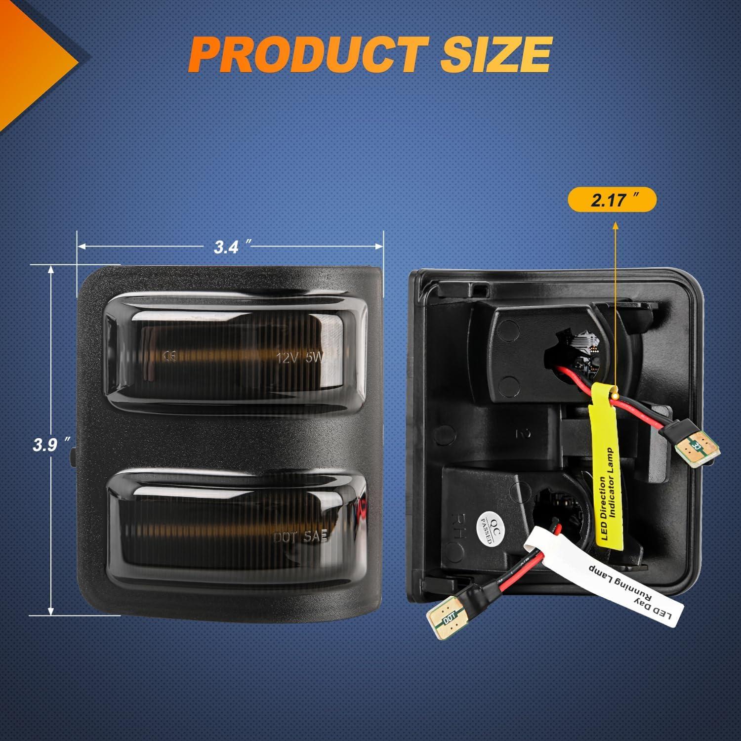 imageNilight Side Mirror Marker Light Switchback Amber Turn Signals White Day Running Lights Smoked Lens Plug and Play Compatible With 20092014 Ford F150 20102014 RaptorFord 20182016