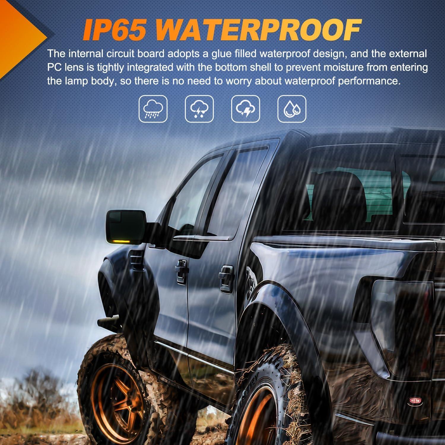 imageNilight Side Mirror Marker Light Switchback Amber Turn Signals White Day Running Lights Smoked Lens Plug and Play Compatible With 20092014 Ford F150 20102014 RaptorFord 19972007 F150Lincoln 20062008 Mark LT