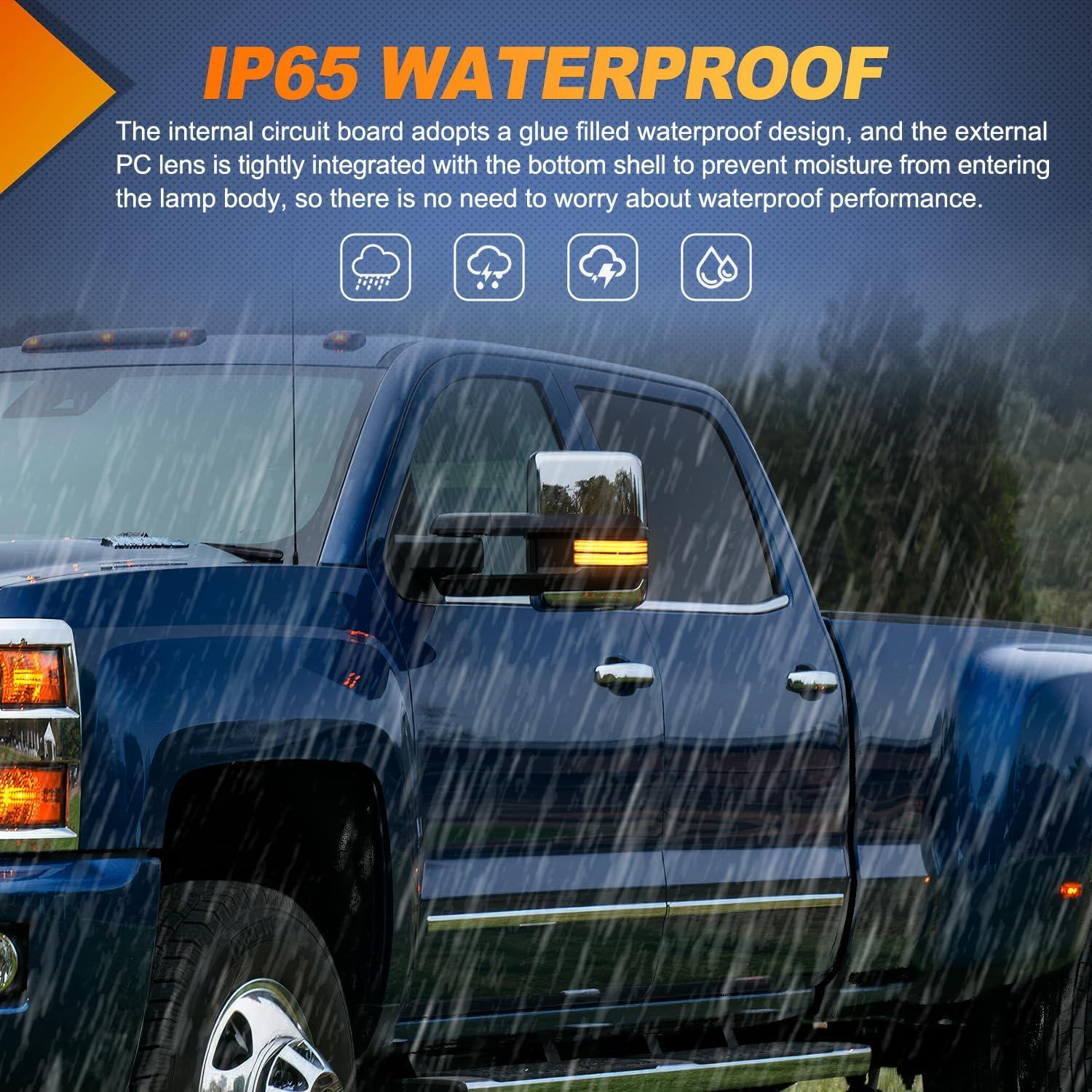 imageNilight Side Mirror Marker Light Switchback Amber Turn Signals White Day Running Lights Smoked Lens Plug and Play Compatible With 20092014 Ford F150 20102014 RaptorChevyGMC 20162019