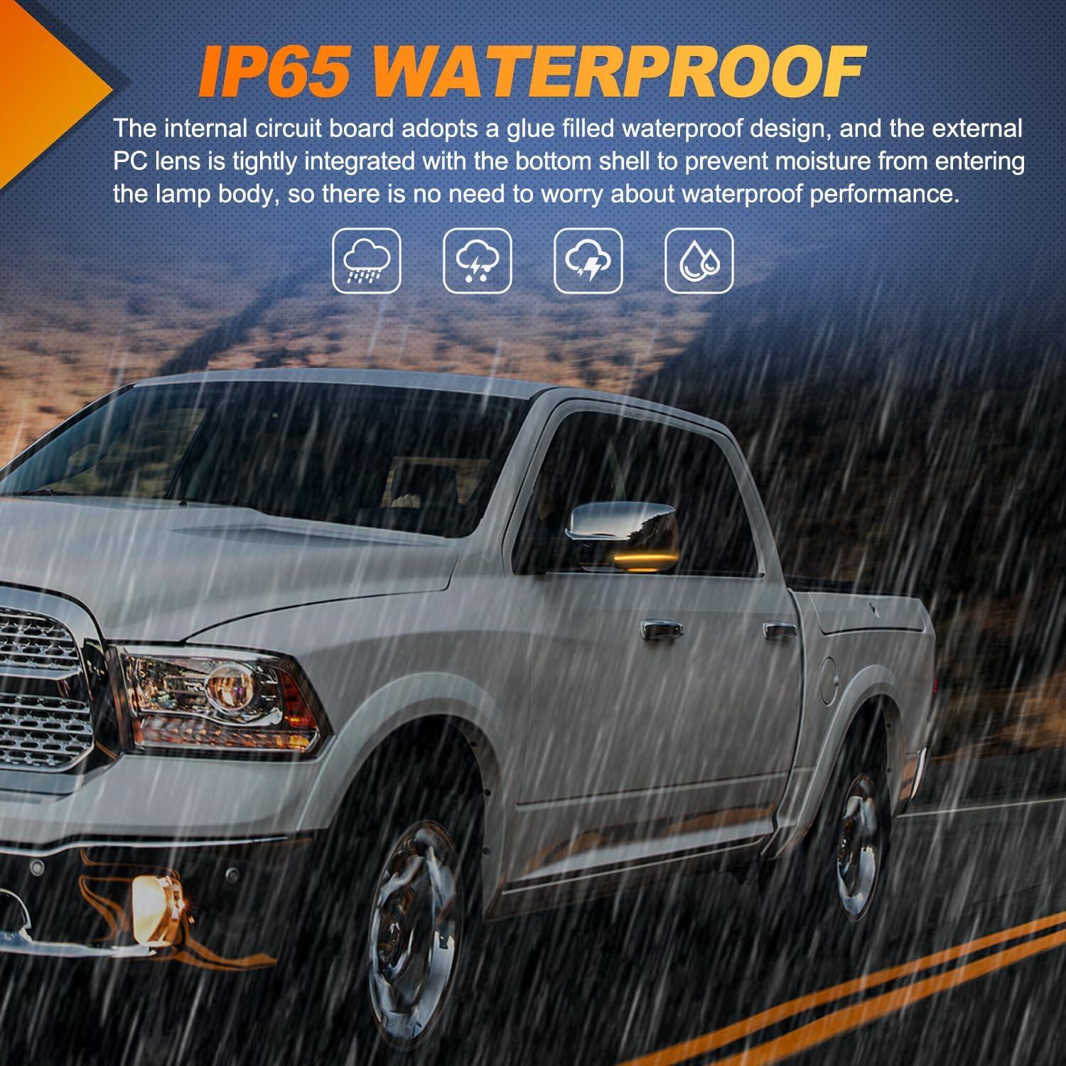 imageNilight Side Mirror Marker Light Switchback Amber Turn Signals White Day Running Lights Smoked Lens Plug and Play Compatible With 20092014 Ford F150 20102014 RaptorDodge Ram 20092022