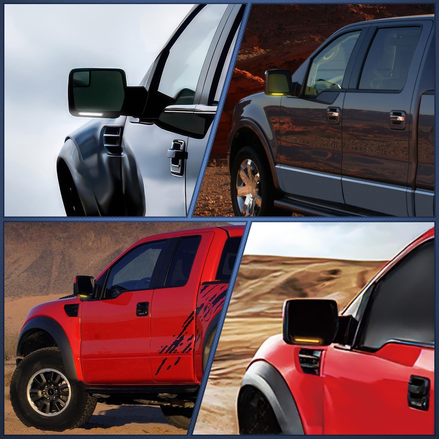 imageNilight Side Mirror Marker Light Switchback Amber Turn Signals White Day Running Lights Smoked Lens Plug and Play Compatible With 20092014 Ford F150 20102014 RaptorFord 19972007 F150Lincoln 20062008 Mark LT