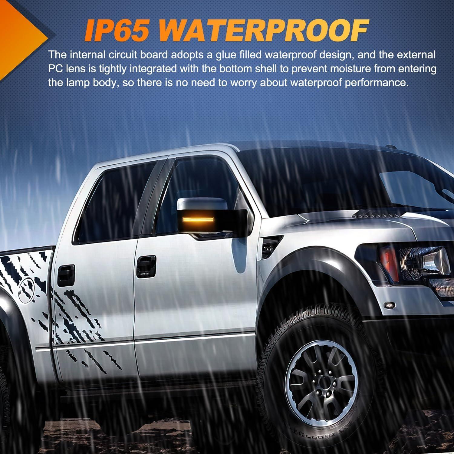 imageNilight Side Mirror Marker Light Switchback Amber Turn Signals White Day Running Lights Smoked Lens Plug and Play Compatible With 20092014 Ford F150 20102014 RaptorFord 20082014 F15020102014 Raptor