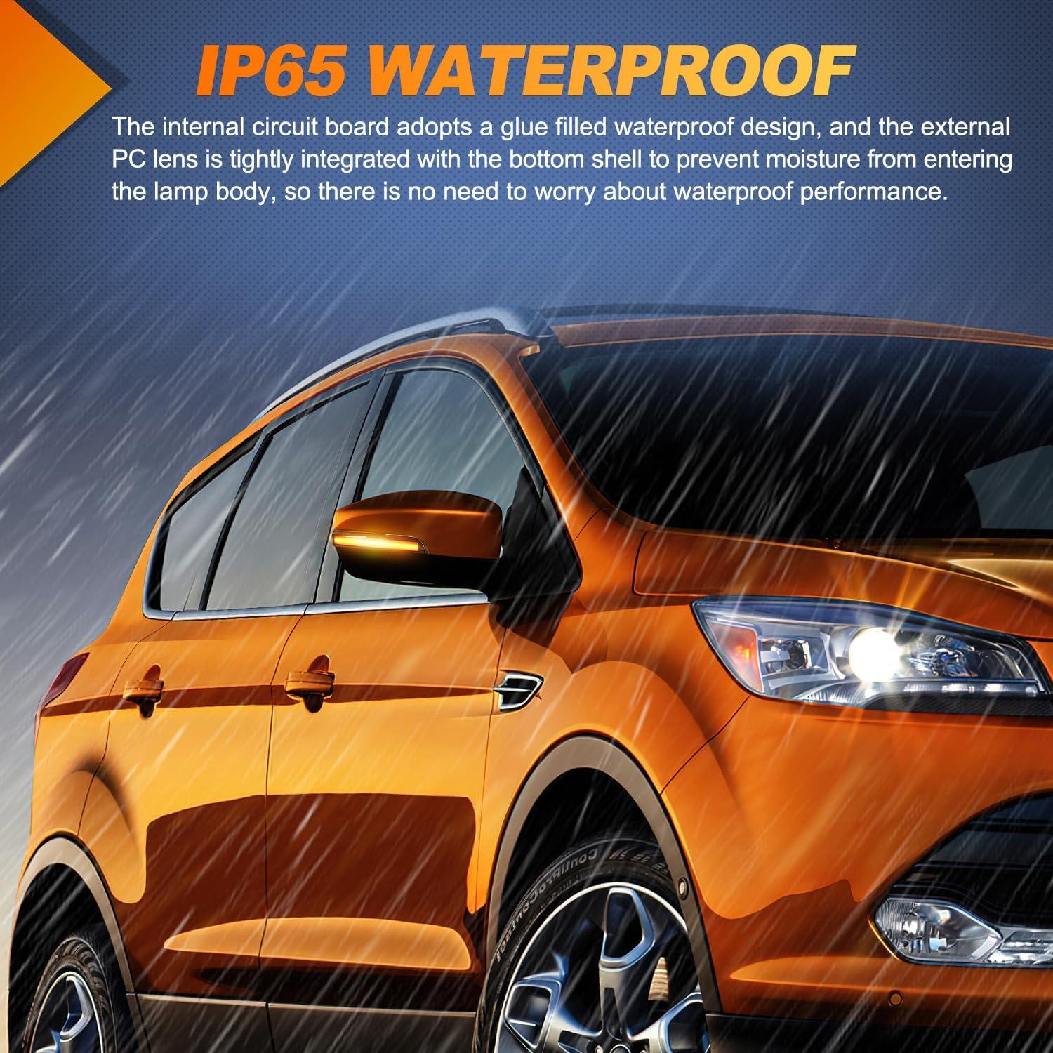 imageNilight Side Mirror Marker Light Switchback Amber Turn Signals White Day Running Lights Smoked Lens Plug and Play Compatible With 20092014 Ford F150 20102014 RaptorFord 20132018 KugaCMax