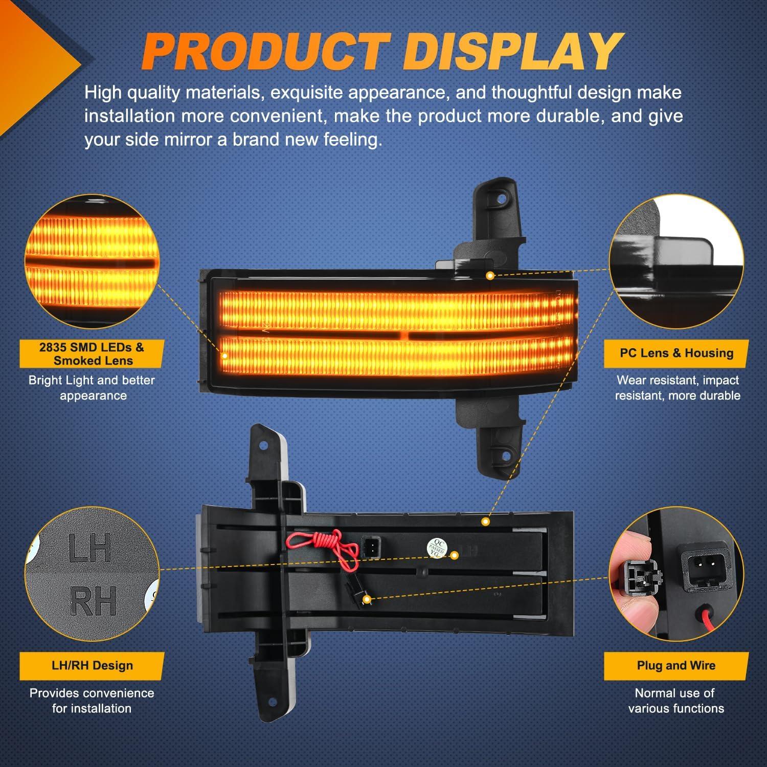 imageNilight Side Mirror Marker Light Switchback Amber Turn Signals White Day Running Lights Smoked Lens Plug and Play Compatible With 20092014 Ford F150 20102014 RaptorChevyGMC 20162019