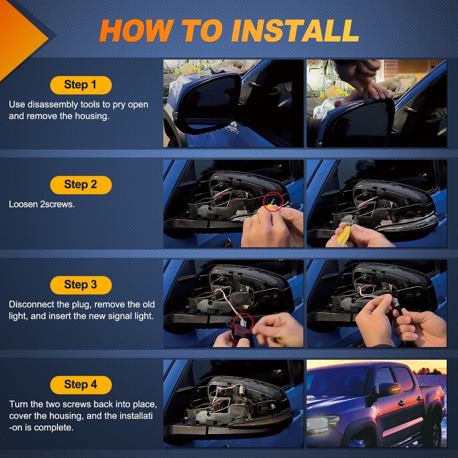 imageNilight Side Mirror Marker Light Switchback Amber Turn Signals White Day Running Lights Smoked Lens Plug and Play Compatible With 20092014 Ford F150 20102014 RaptorToyota 20162022 Tacoma20192022 RAV420202022 Highlander