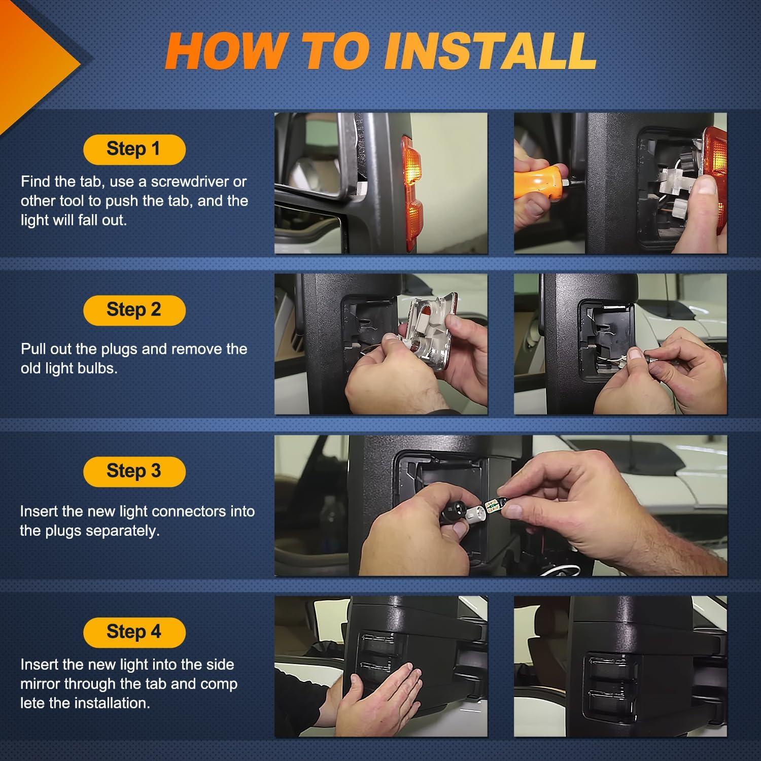 imageNilight Side Mirror Marker Light Switchback Amber Turn Signals White Day Running Lights Smoked Lens Plug and Play Compatible With 20092014 Ford F150 20102014 RaptorFord 20182016