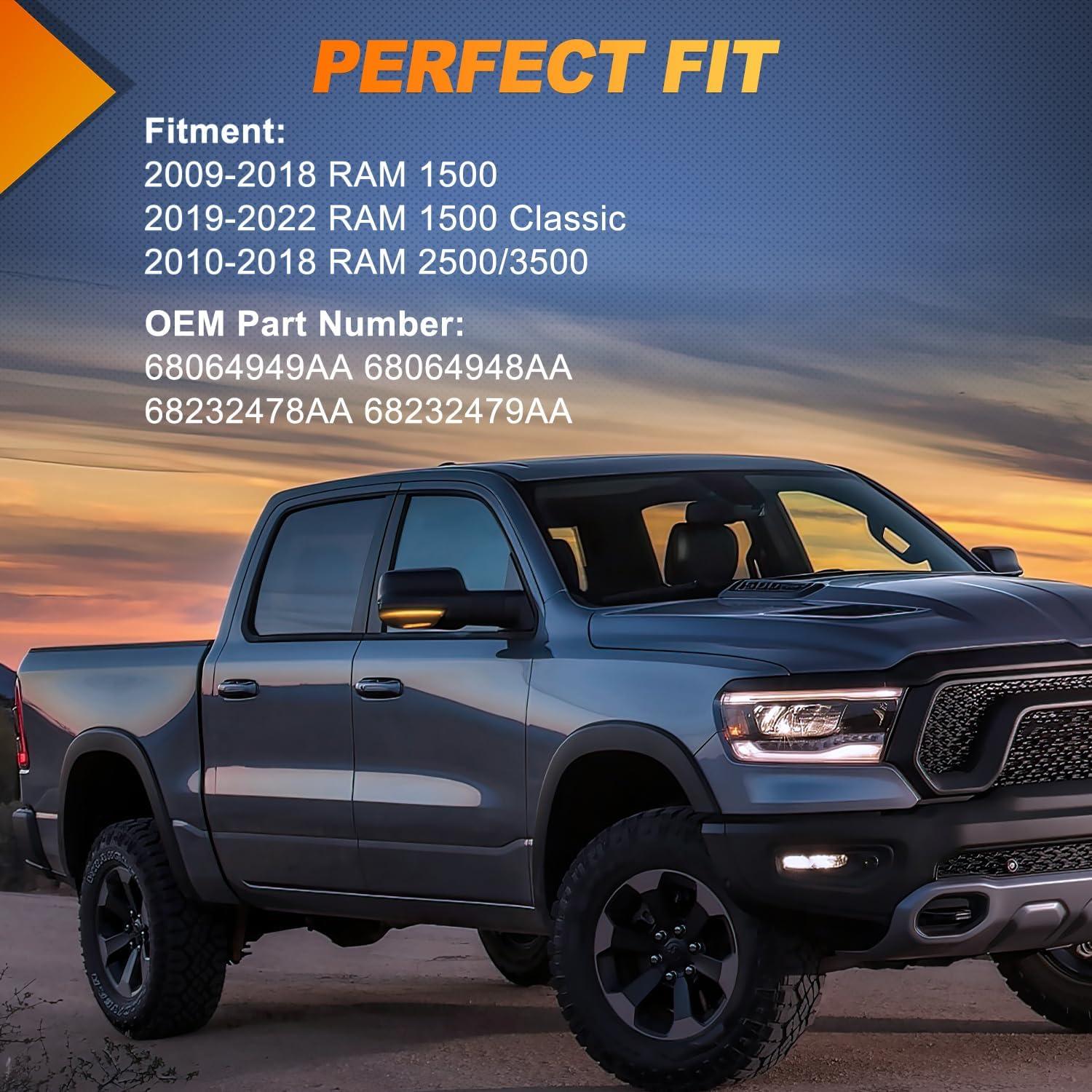 imageNilight Side Mirror Marker Light Switchback Amber Turn Signals White Day Running Lights Smoked Lens Plug and Play Compatible With 20092014 Ford F150 20102014 RaptorDodge Ram 20092022