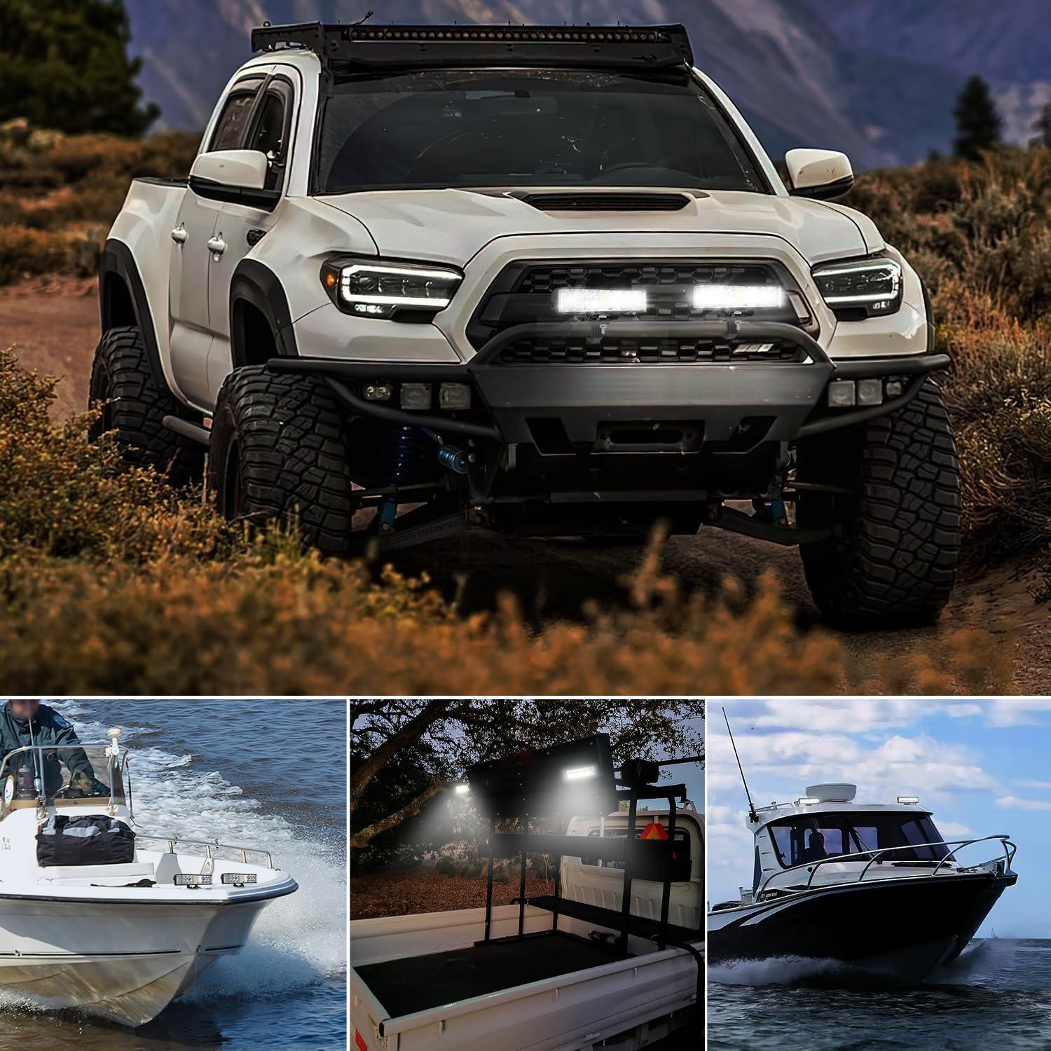 imageNilight Side Shooter LED Light Bar 2PCS 65 Inch 60W Flood Spot Beam Combo Fog Driving Pods 16AWG 5Pin Rocker Switch Wiring Harness Kit for Truck ATV UTV Boat60W Side Shooter Light  Wiring Harness