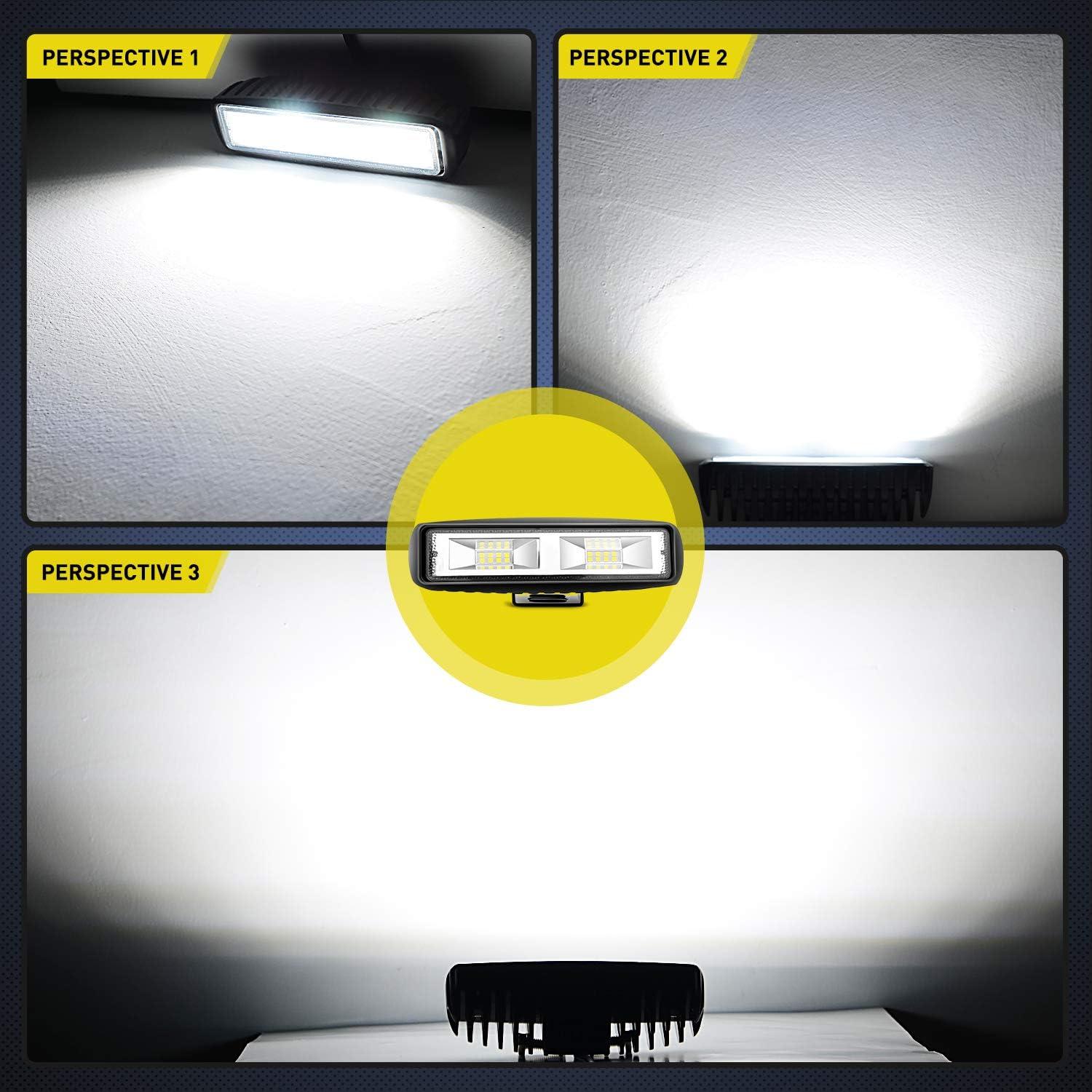 imageNilight Side Shooter LED Pods 2PCS 65 Inch 60W Flood Spot Beam Combo Light Bar Fog Driving Lights Work Lighting for Truck ATV UTV Boat2Pcs 16LEDs Lights