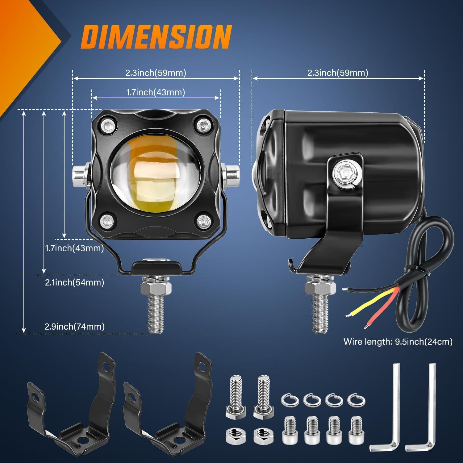 imageNilight Side Shooter LED Pods 2PCS 65 Inch 60W Flood Spot Beam Combo Light Bar LED Fog Driving Lighting Work Lamp for Truck ATV UTV Boat2Pcs 17Inch Lights WhiteAmber