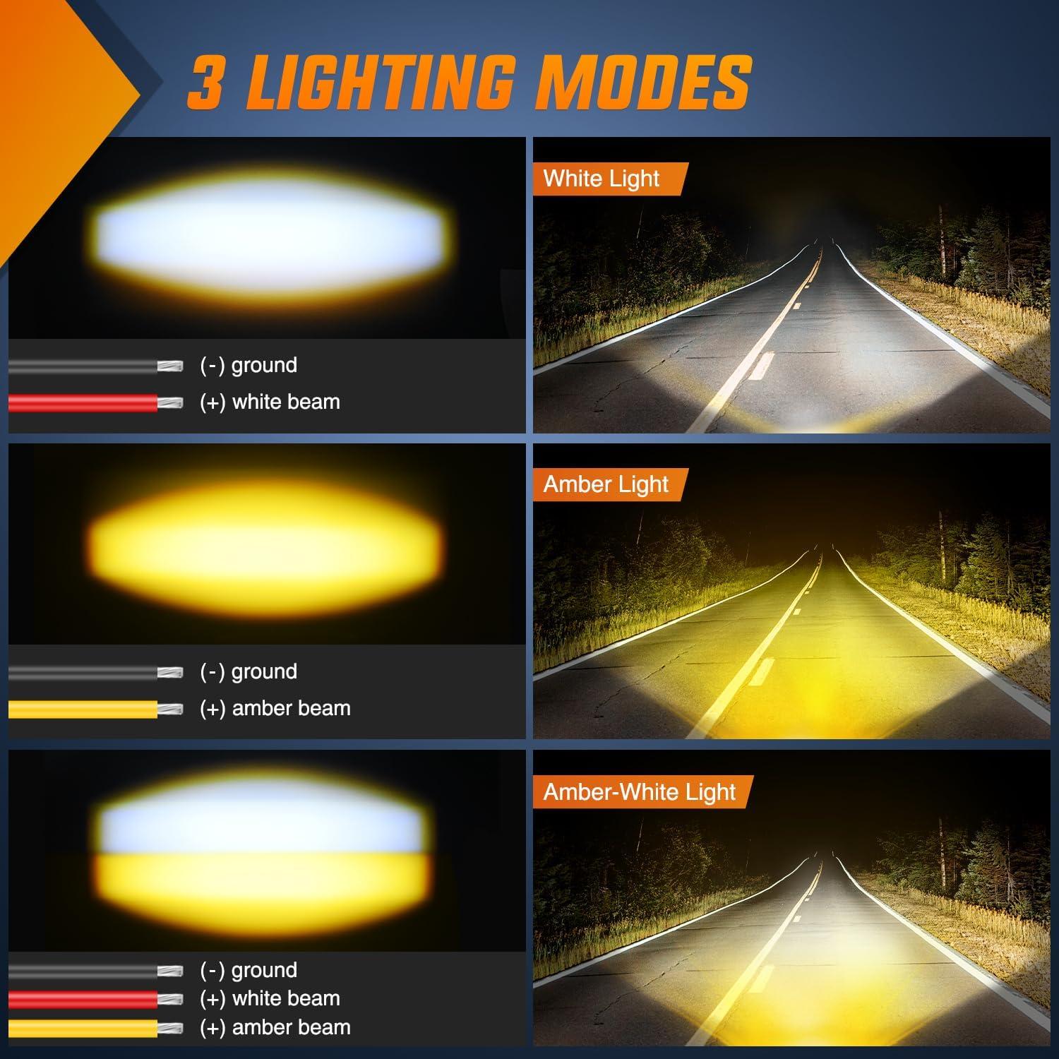 imageNilight Side Shooter LED Pods 2PCS 65 Inch 60W Flood Spot Beam Combo Light Bar LED Fog Driving Lighting Work Lamp for Truck ATV UTV Boat2Pcs 17Inch Lights WhiteAmber