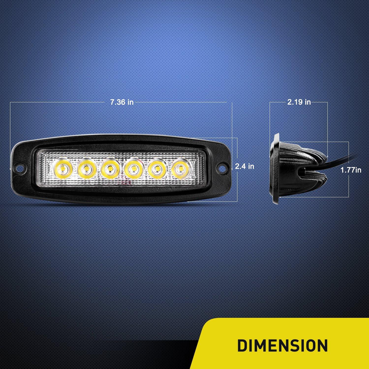 imageNilight Side Shooter LED Pods 2PCS 65 Inch 60W Flood Spot Beam Combo Light Bar LED Fog Driving Lighting Work Lamp for Truck ATV UTV Boat2Pcs 18w Flush Mount Lights