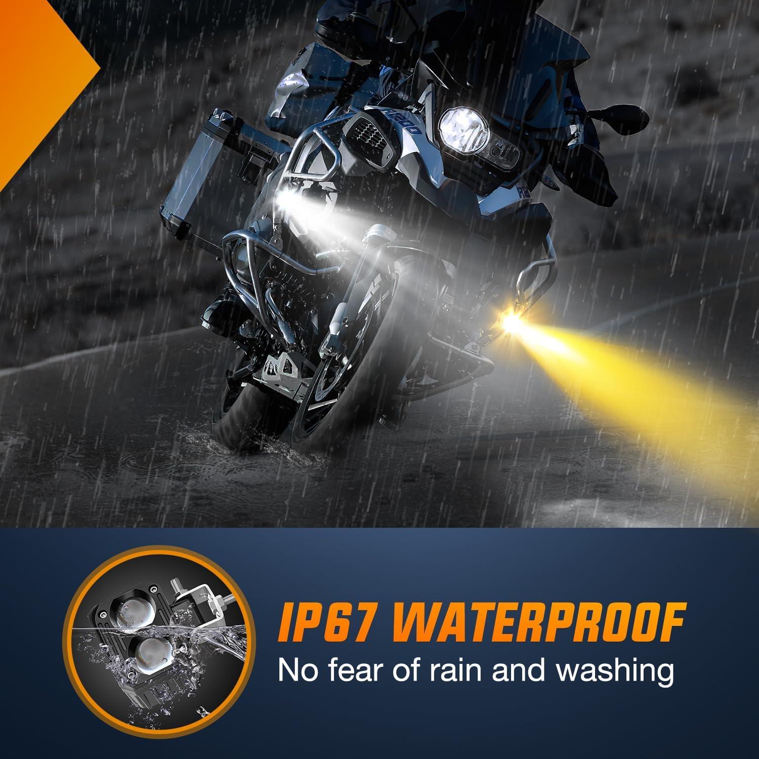 imageNilight Side Shooter LED Pods 2PCS 65 Inch 60W Flood Spot Beam Combo Light Bar LED Fog Driving Lighting Work Lamp for Truck ATV UTV Boat2Pcs 25Inch Lights WhiteAmber