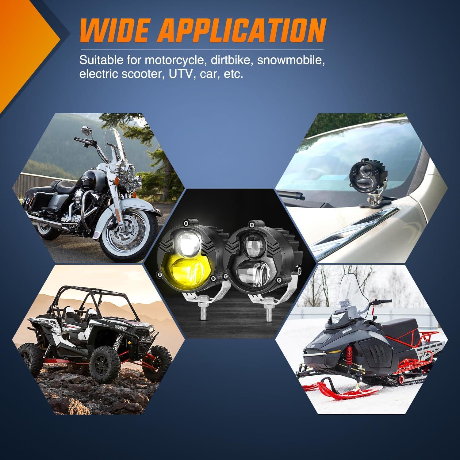 imageNilight Side Shooter LED Pods 2PCS 65 Inch 60W Flood Spot Beam Combo Light Bar LED Fog Driving Lighting Work Lamp for Truck ATV UTV Boat2Pcs 27Inch Lights WhiteAmber