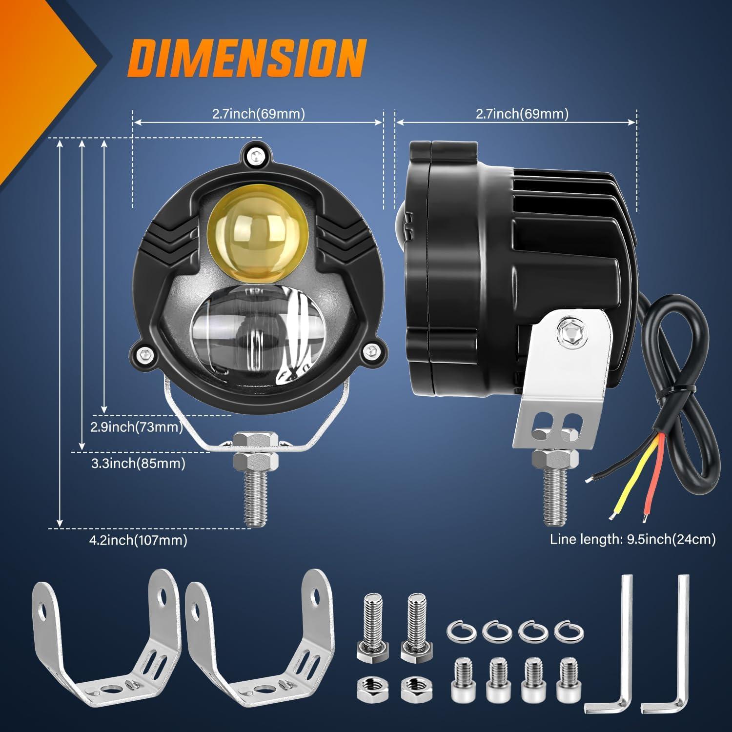 imageNilight Side Shooter LED Pods 2PCS 65 Inch 60W Flood Spot Beam Combo Light Bar LED Fog Driving Lighting Work Lamp for Truck ATV UTV Boat2Pcs 27Inch Lights WhiteAmber