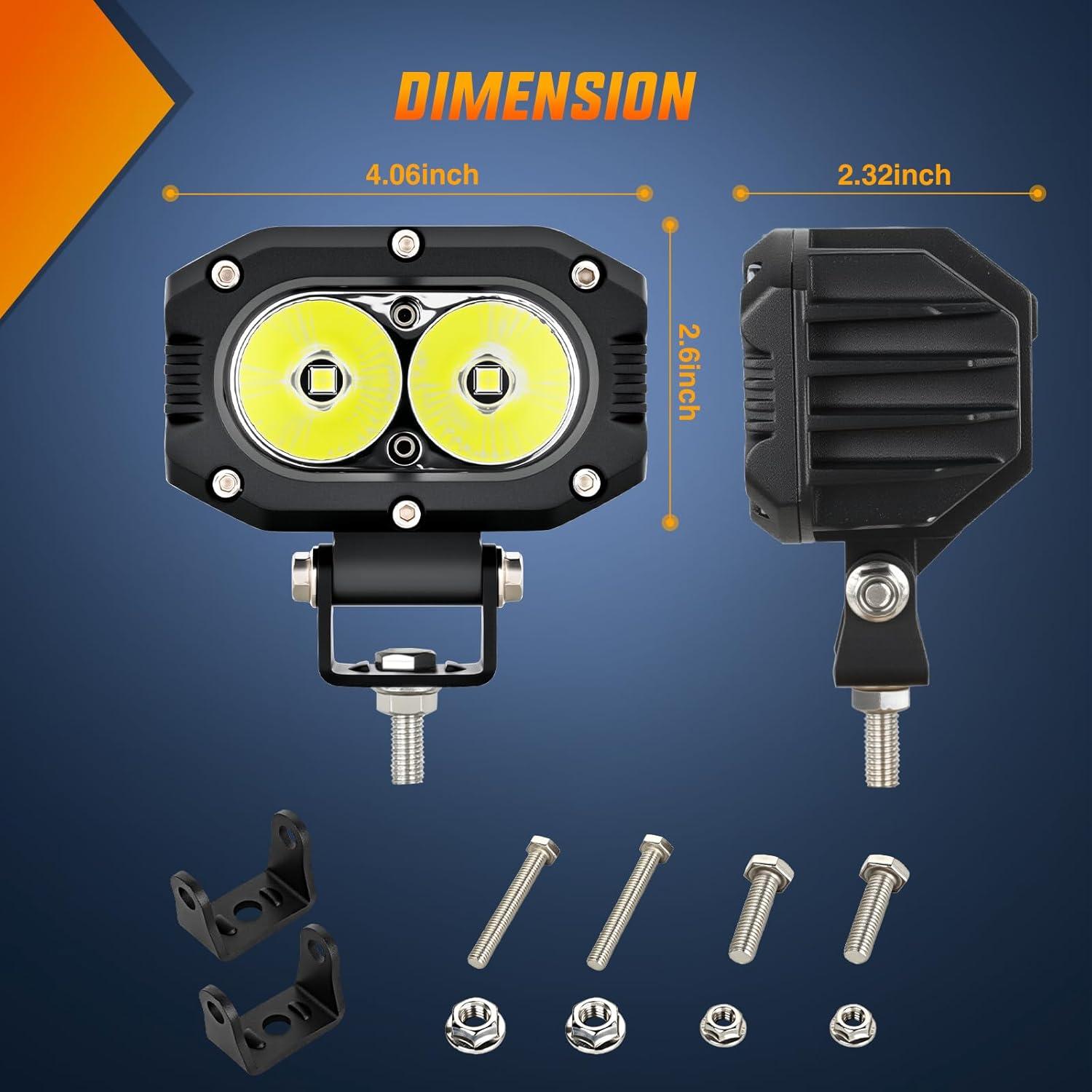 imageNilight Side Shooter LED Pods 2PCS 65 Inch 60W Flood Spot Beam Combo Light Bar LED Fog Driving Lighting Work Lamp for Truck ATV UTV Boatwhite flood beam 4inch
