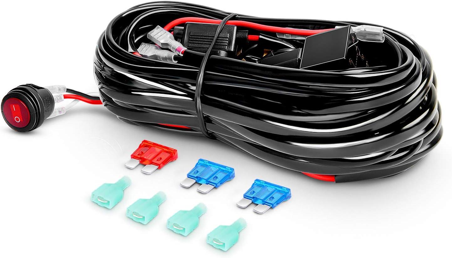 imageNilight Side Shooter Light Bar 12Inch Triple Row Spot Flood Combo Work Off Road Lighting on Truck SUV ATV UTV12Inch lights  4Inch pods Wiring Harness